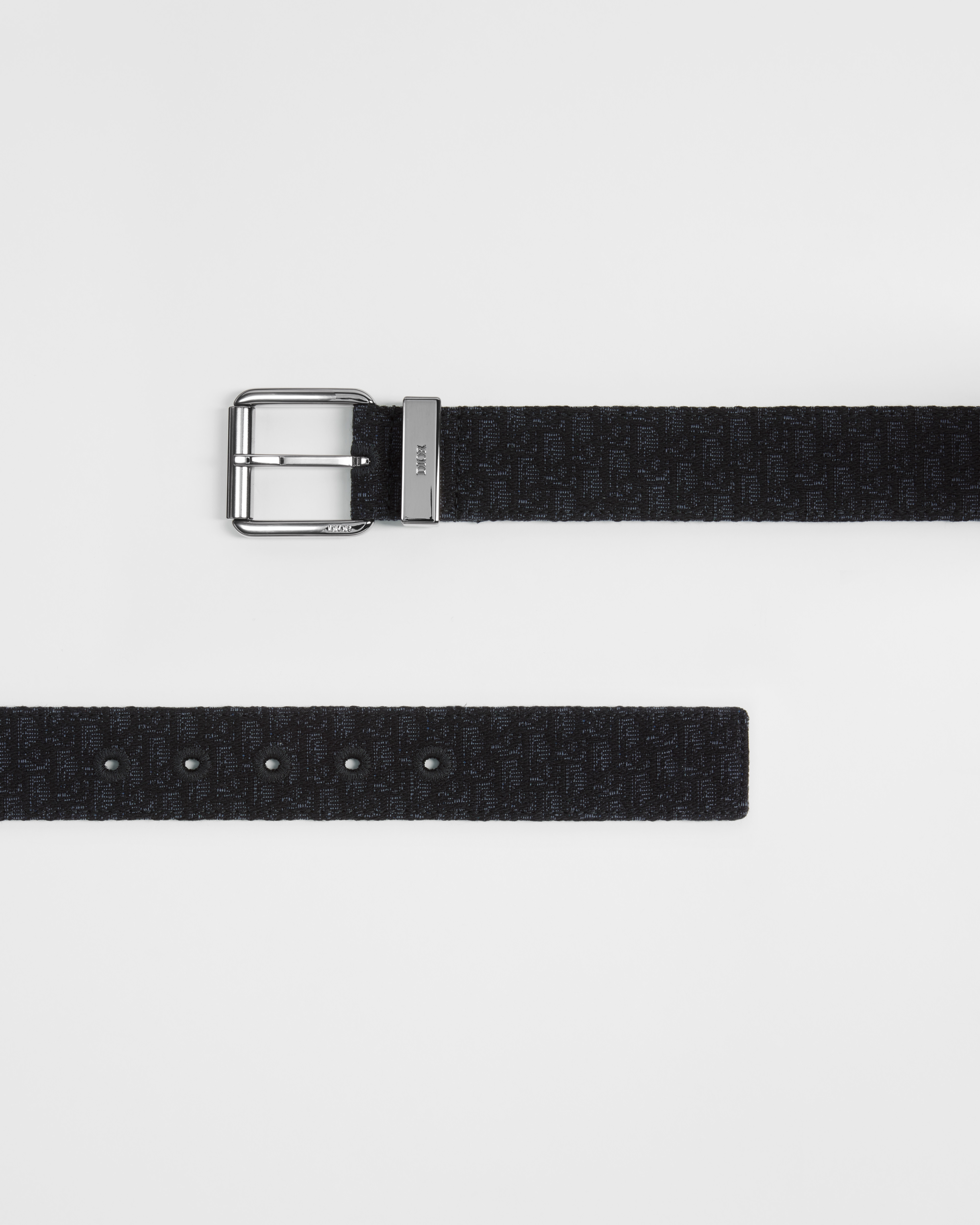 Riem Zwart jacquardgeweven Dior Oblique-motief in microformaat, 35 mm E06
