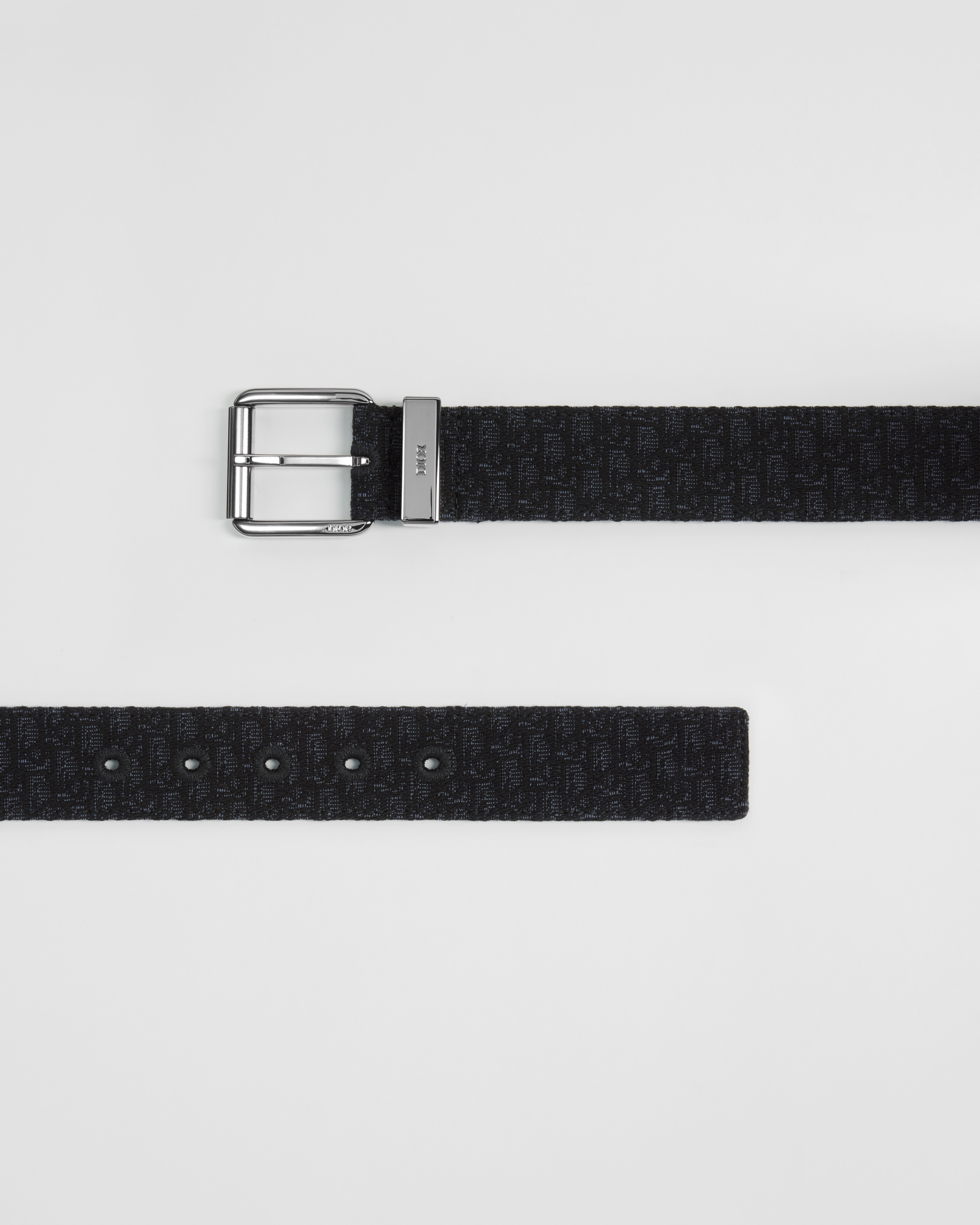 Gürtel Micro Dior Oblique Jacquard in Schwarz, 35 mm E06