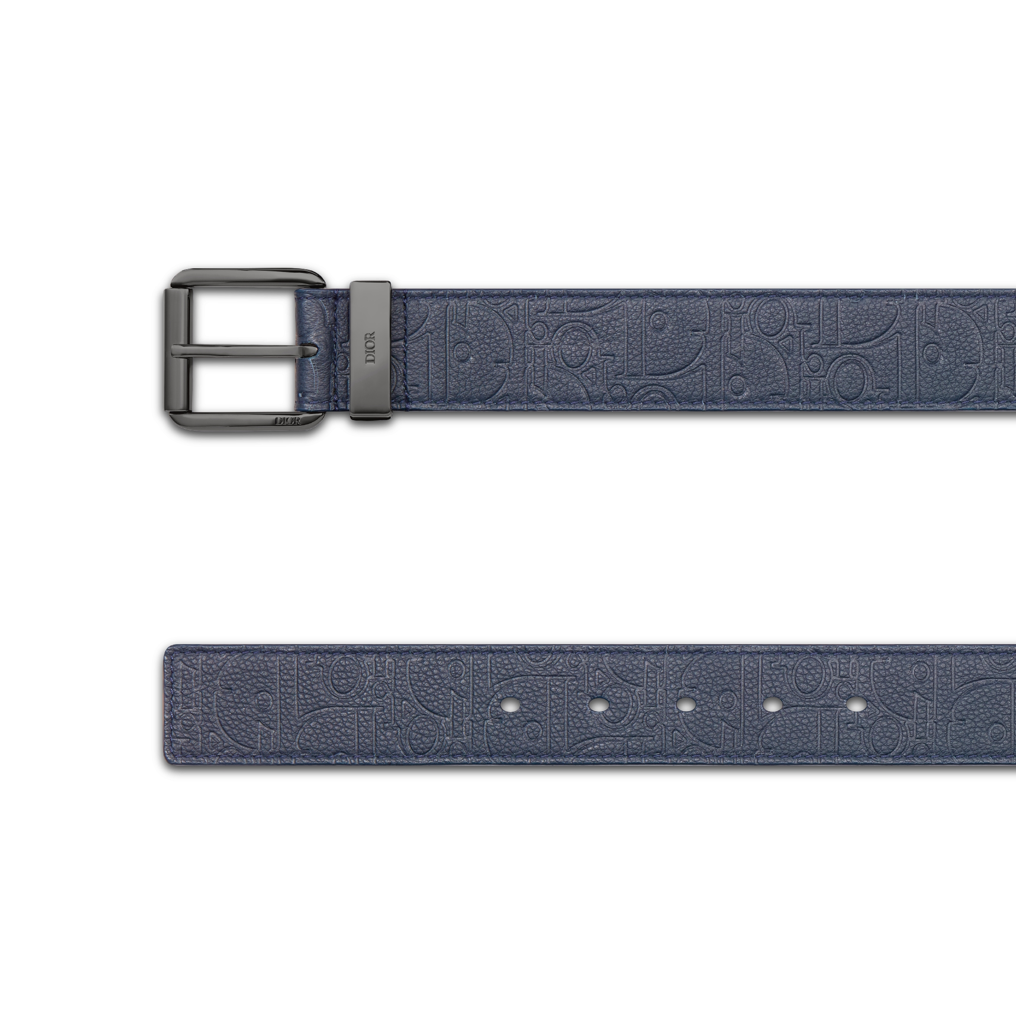 Belt Navy Blue Dior Gravity leather, 35 MM E06