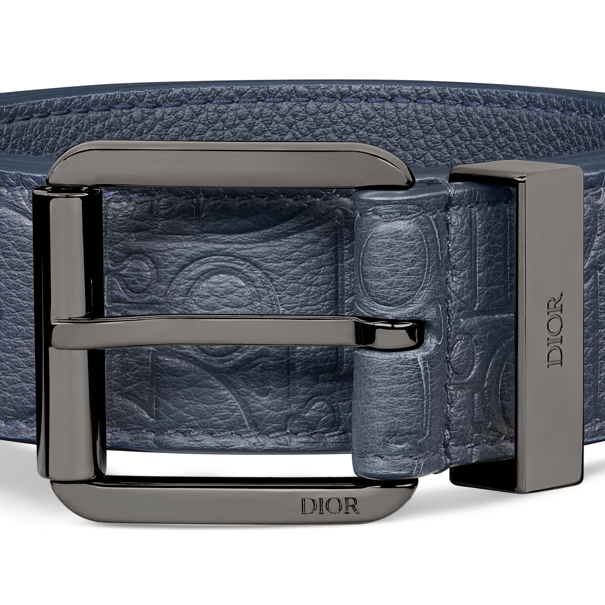 Belt Navy Blue Dior Gravity leather, 35 MM E09