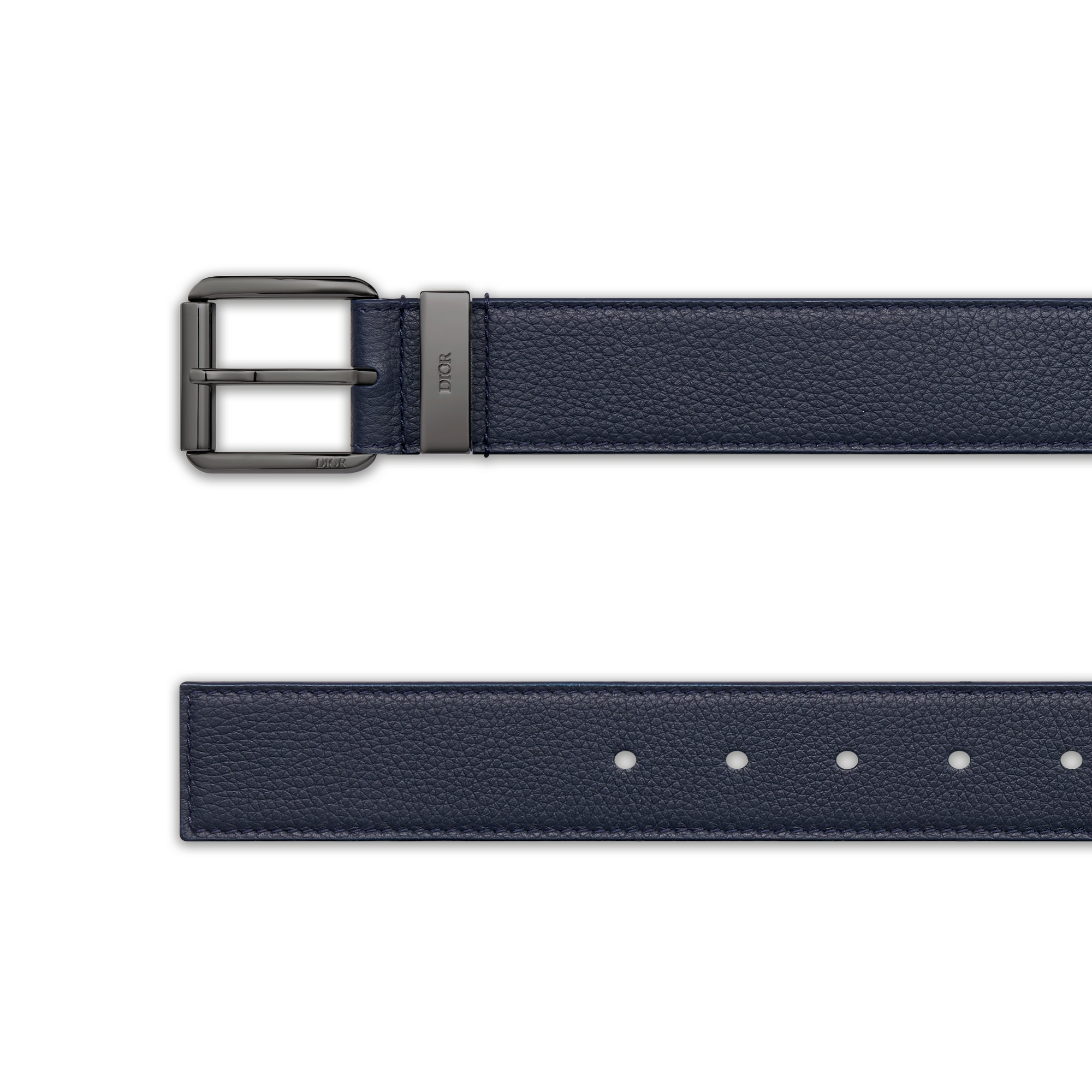 Belt Navy Blue Grained Calfskin, 35 MM E06
