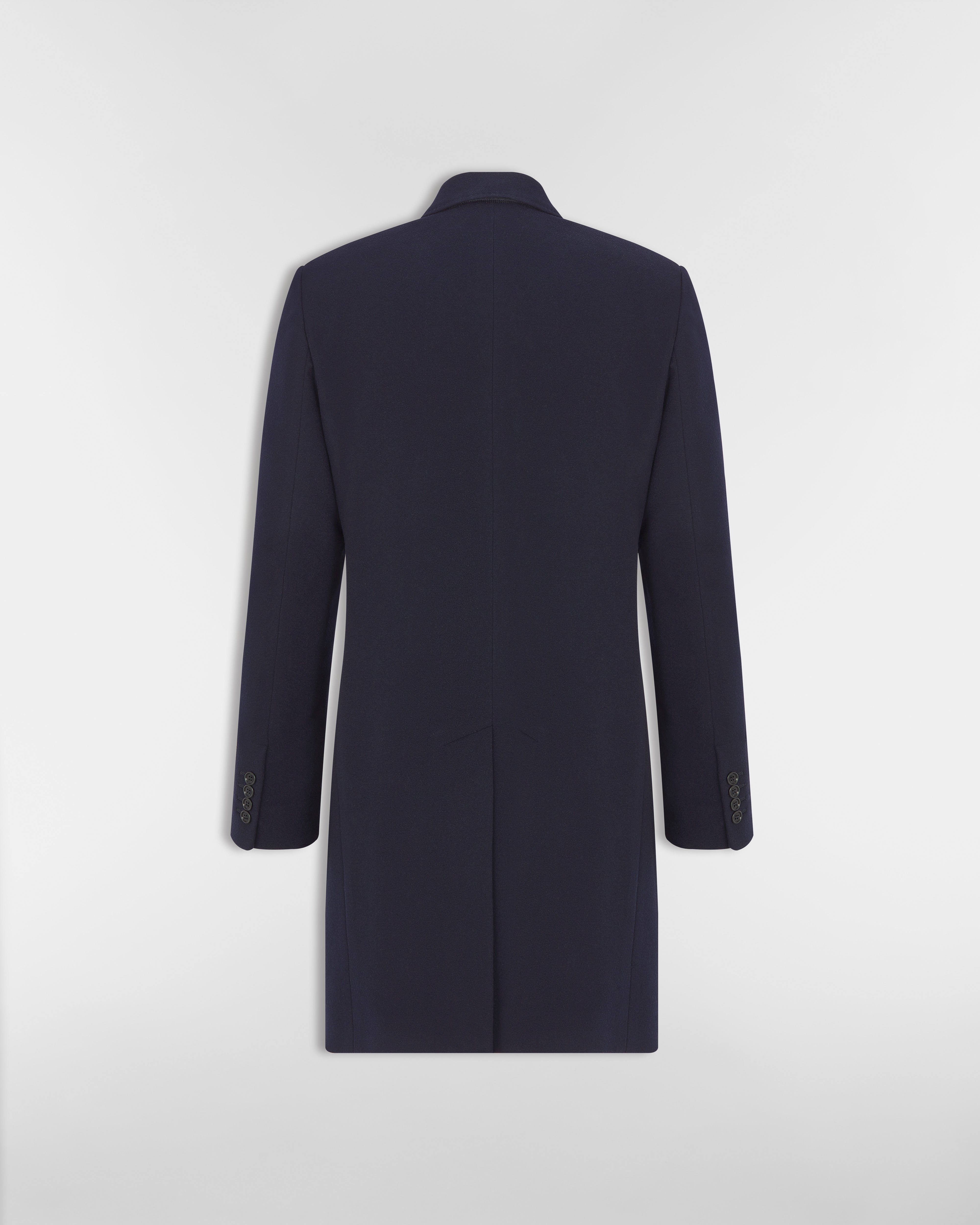 Manteau classique Drap de cachemire bleu marine E08