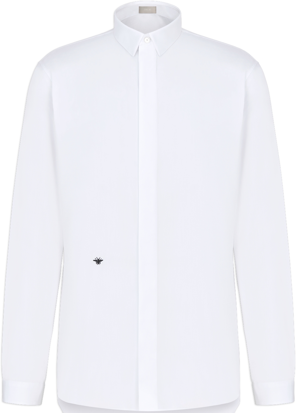 Shirt with Black Bee Embroidery White Cotton Poplin | DIOR