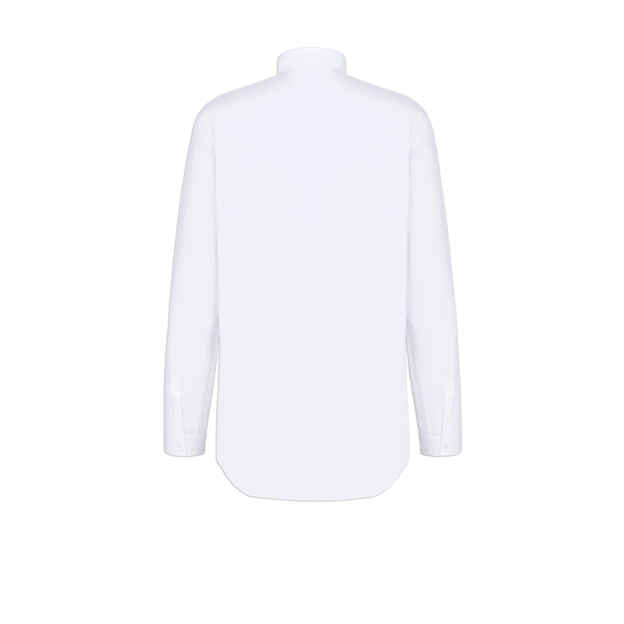 Shirt with Bee Embroidery White Cotton Poplin E08