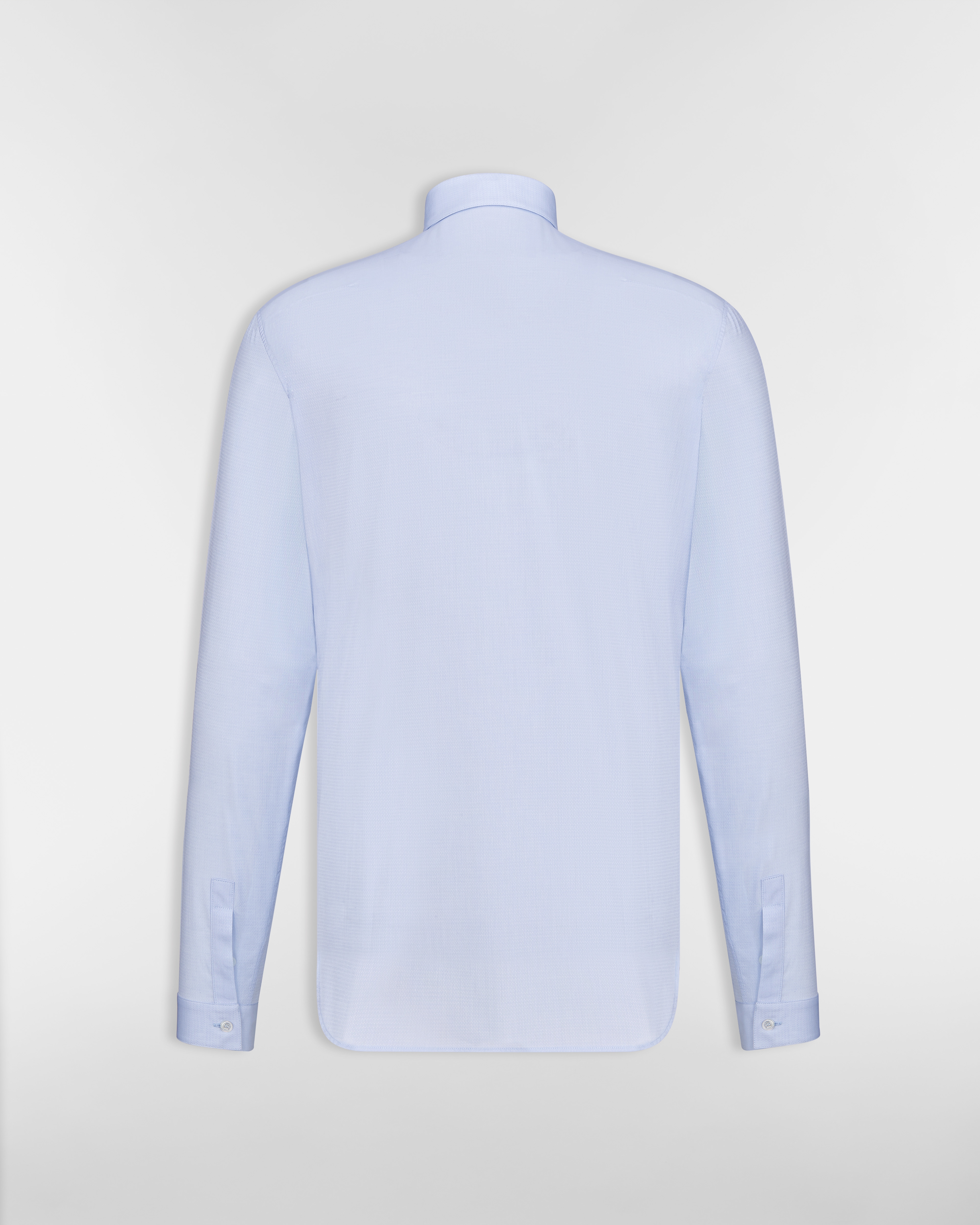 Shirt with Bee Embroidery Blue Cotton Poplin E08