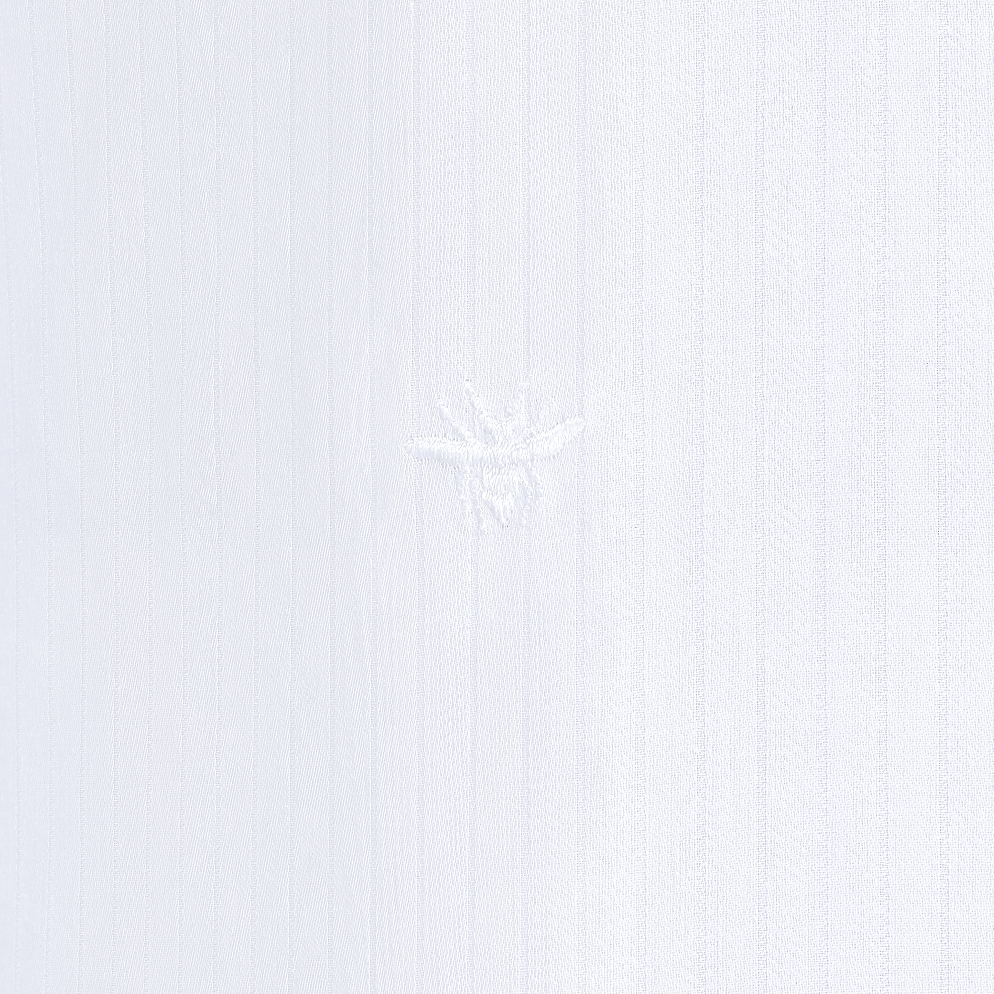 Shirt with Bee Embroidery White Striped Cotton Poplin E09