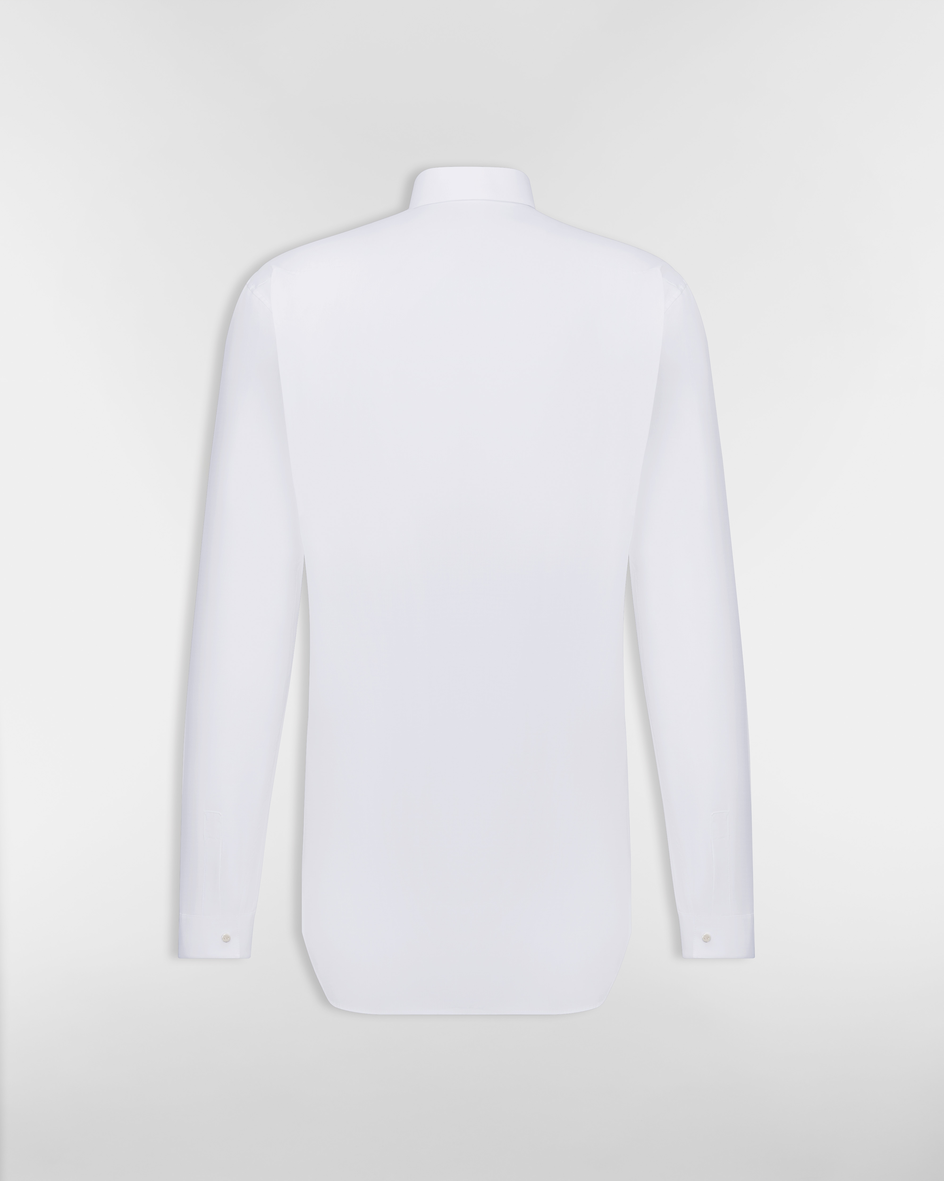 Overhemd met drukknopen Wit katoenpoplin E08