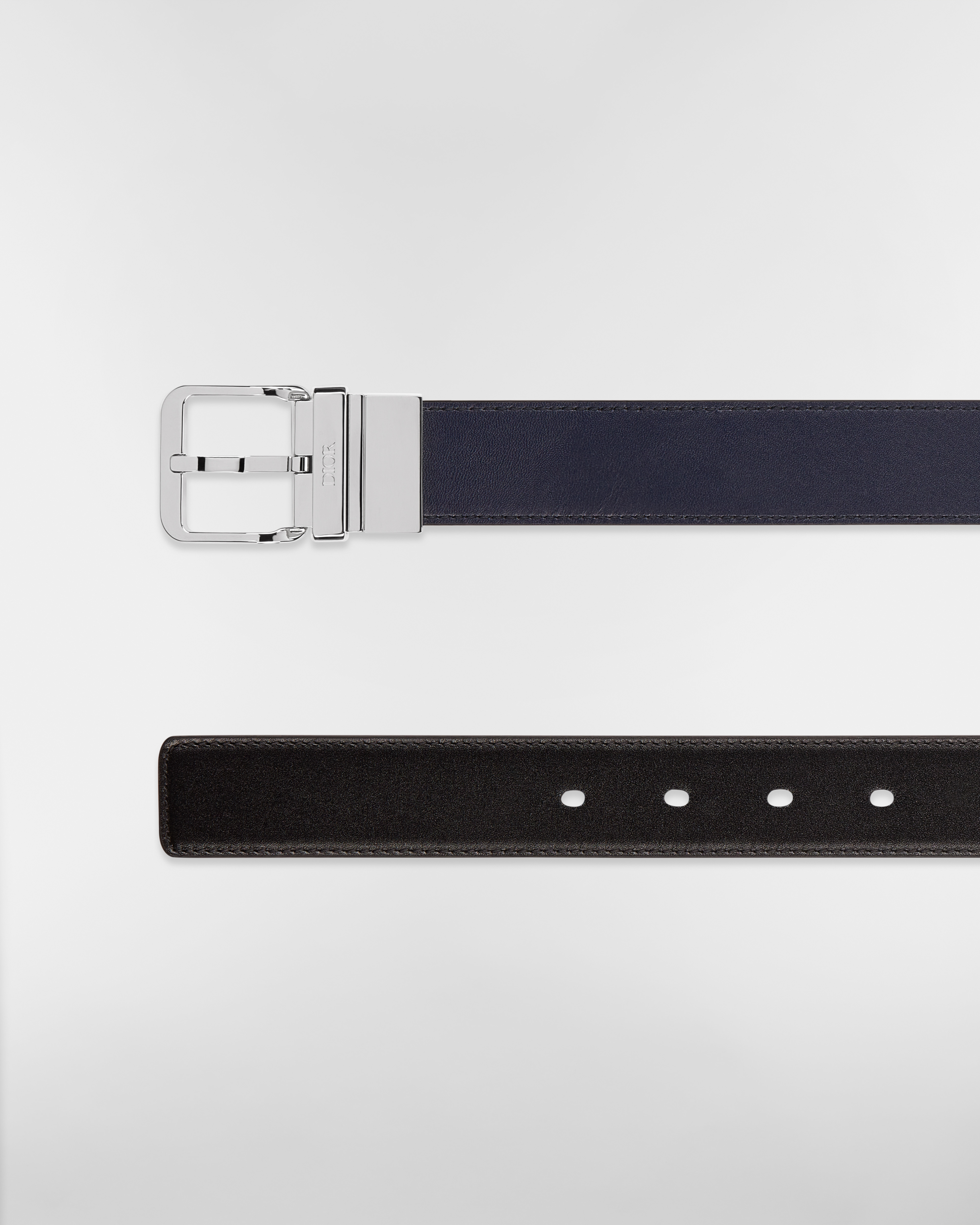 Reversible Belt Black and Navy Blue Smooth Calfskin, 30 MM E06