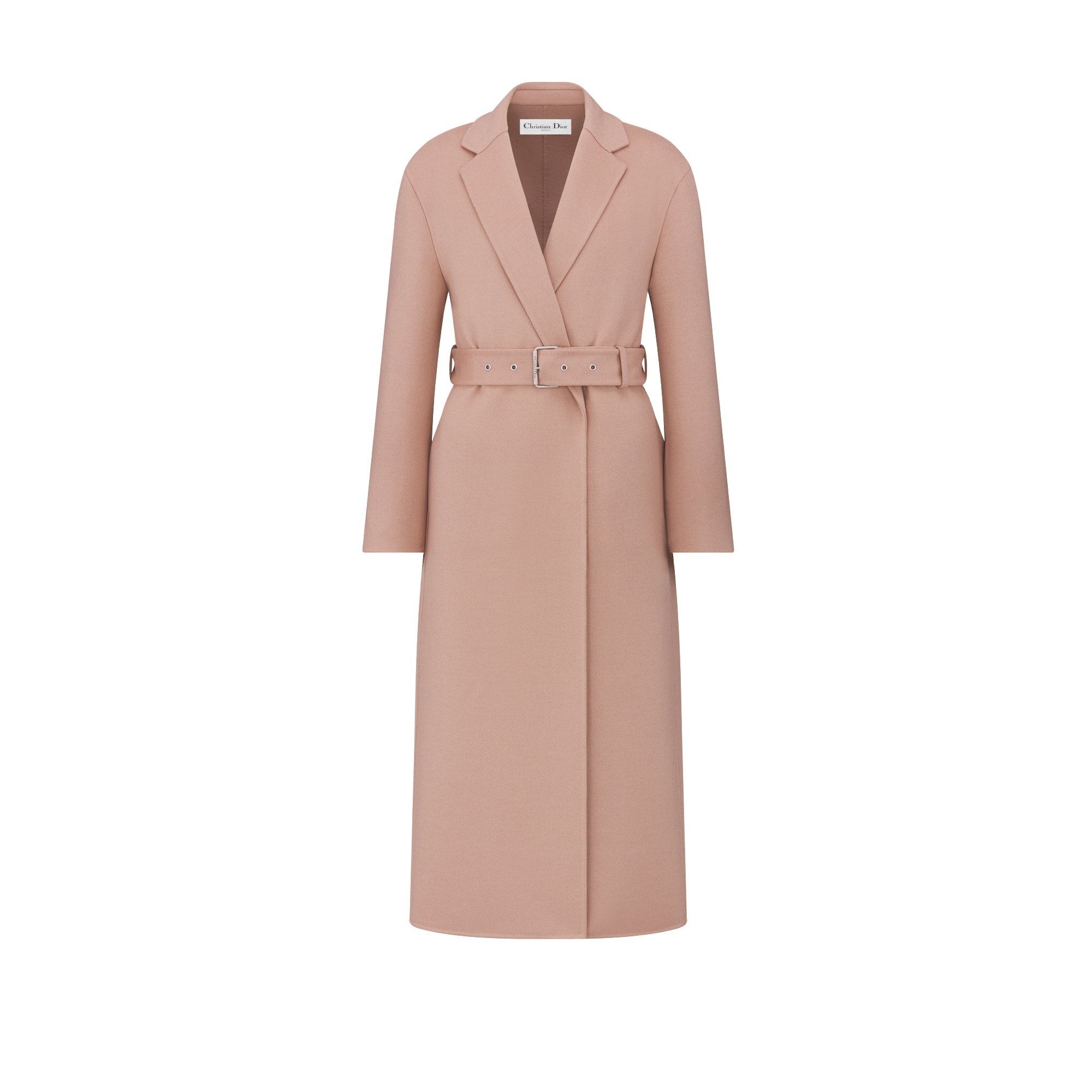 Manteau ceintur?� Feutre de laine et angora m?�lang?�s roses double face | DIOR