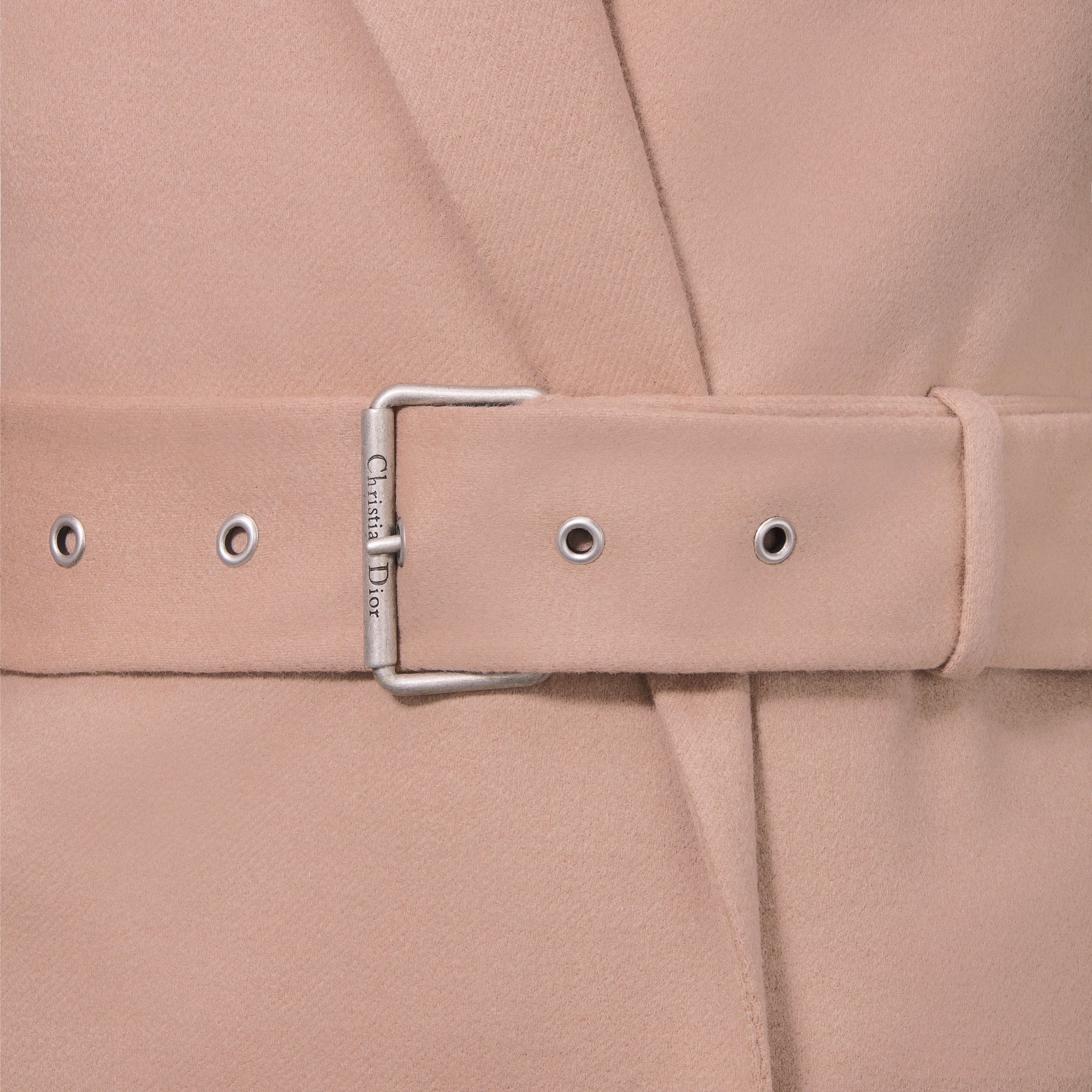 Coat with Belt Pink Double Sided Wool and Angora Blend Felt DIOR