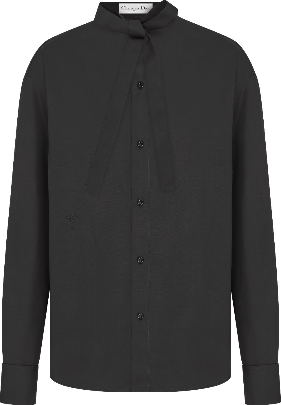 Ascot Blouse Black Cotton Poplin DIOR