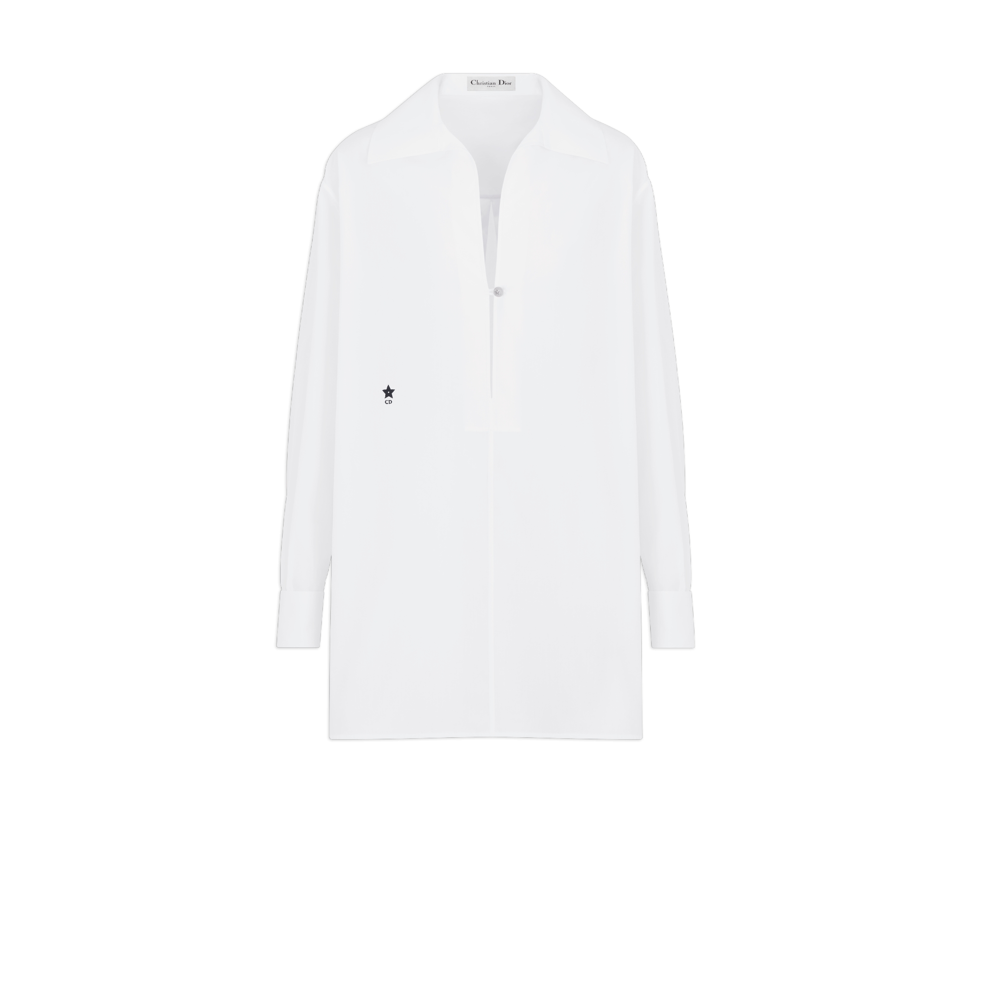 Long Blouse White Cotton Poplin | DIOR