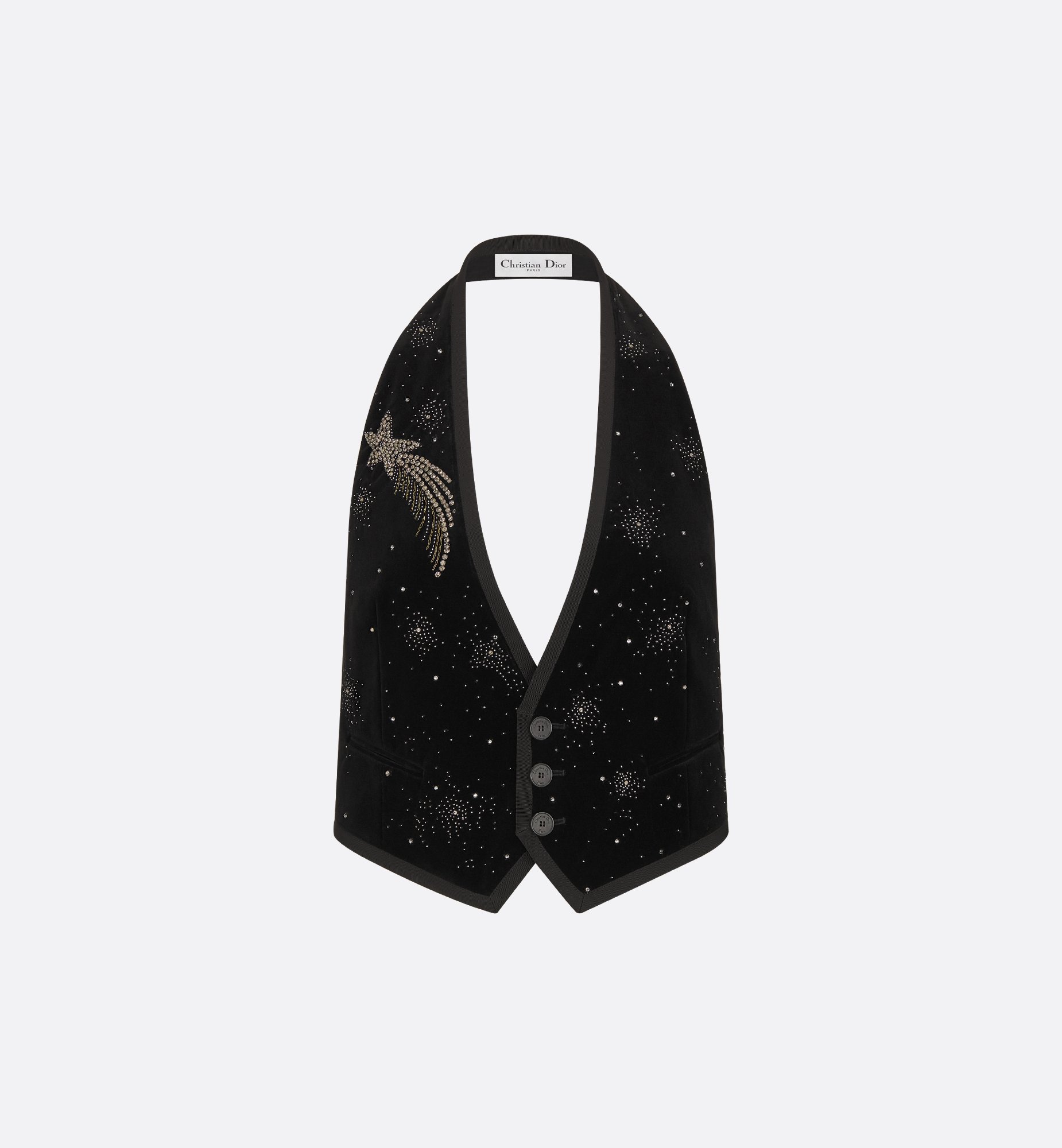 Vest Black Cotton Velvet with Shooting Star Motif | DIOR Vest Black Cotton Velvet with Shooting Star Motif | DIOR