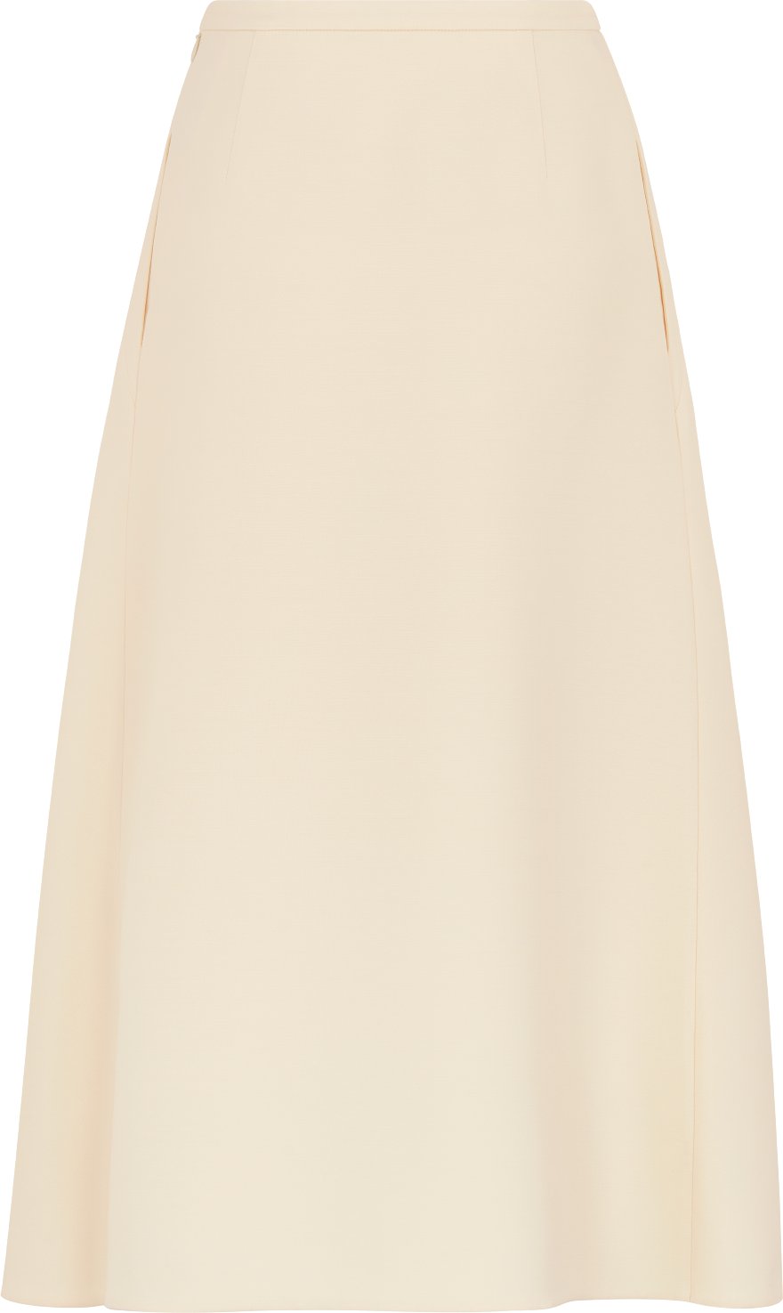 Flared Mid Length Skirt Ecru Wool and Silk DIOR