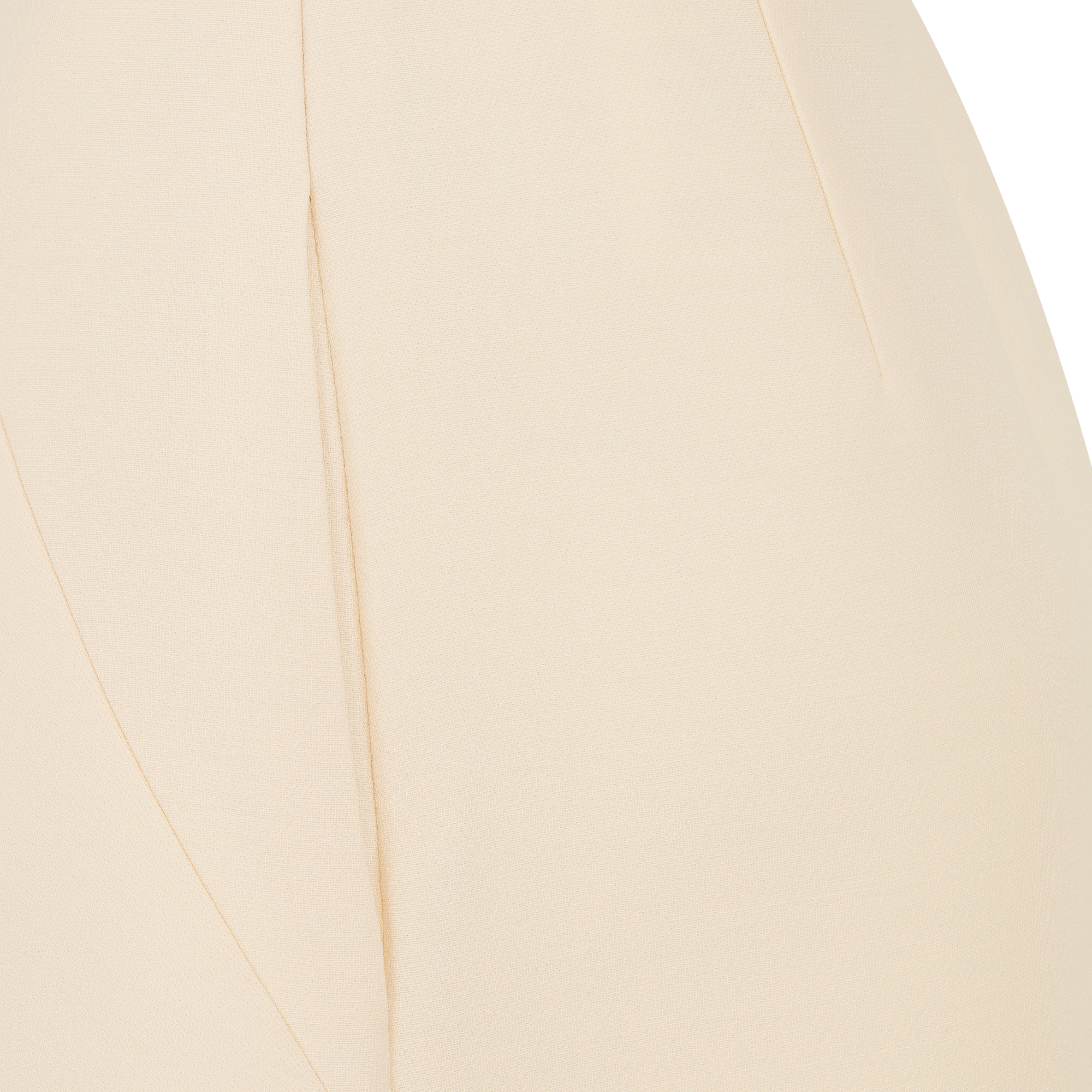 Flared Mid-Length Skirt Ecru Wool and Silk E09