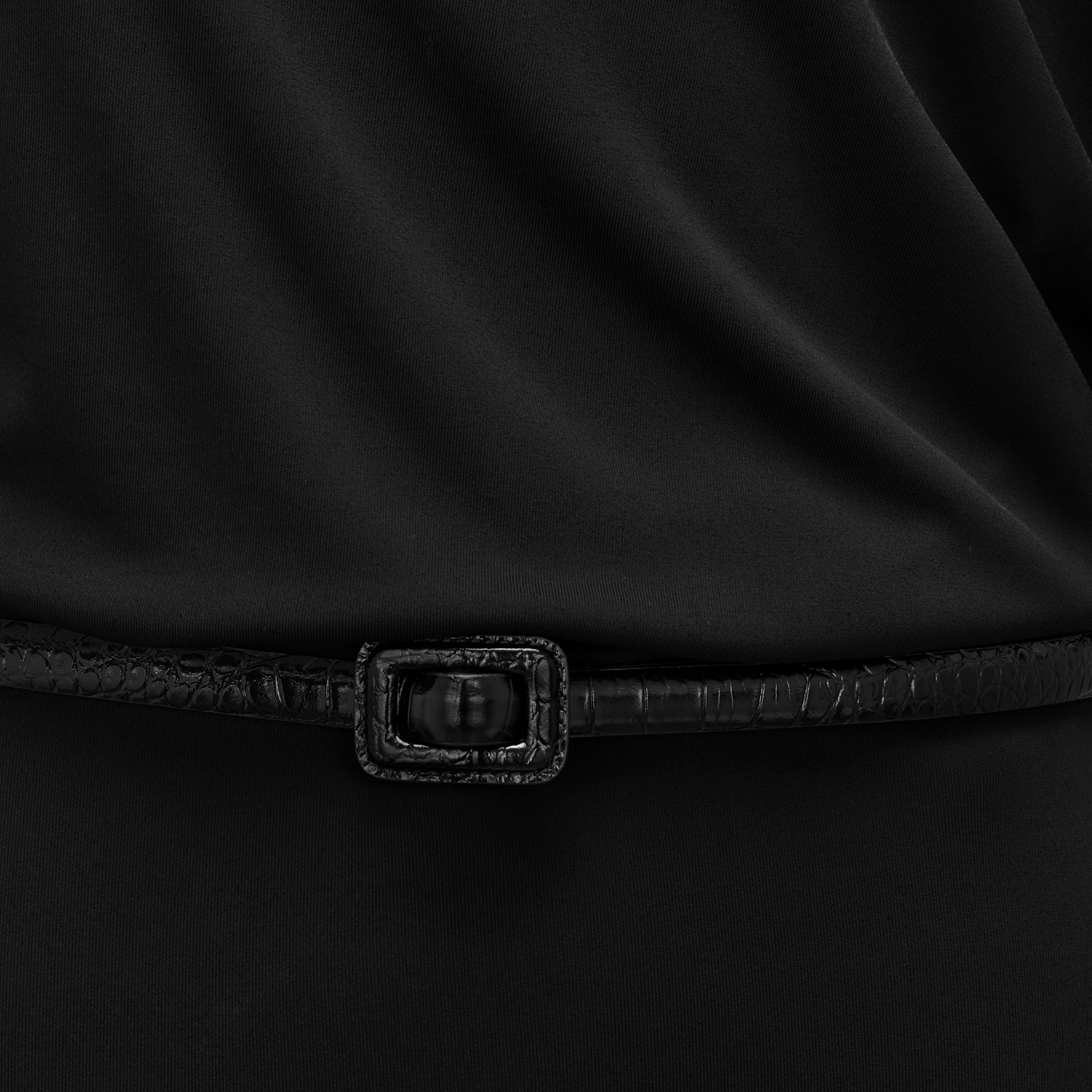 Straight Long Dress Black Technical Jersey E09