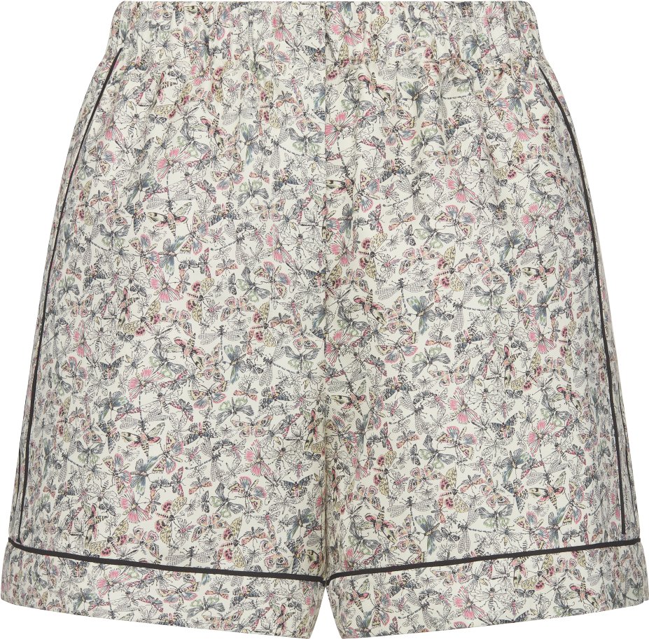 Shorts White Silk Twill with Multicolor Libellule Camouflage Motif DIOR