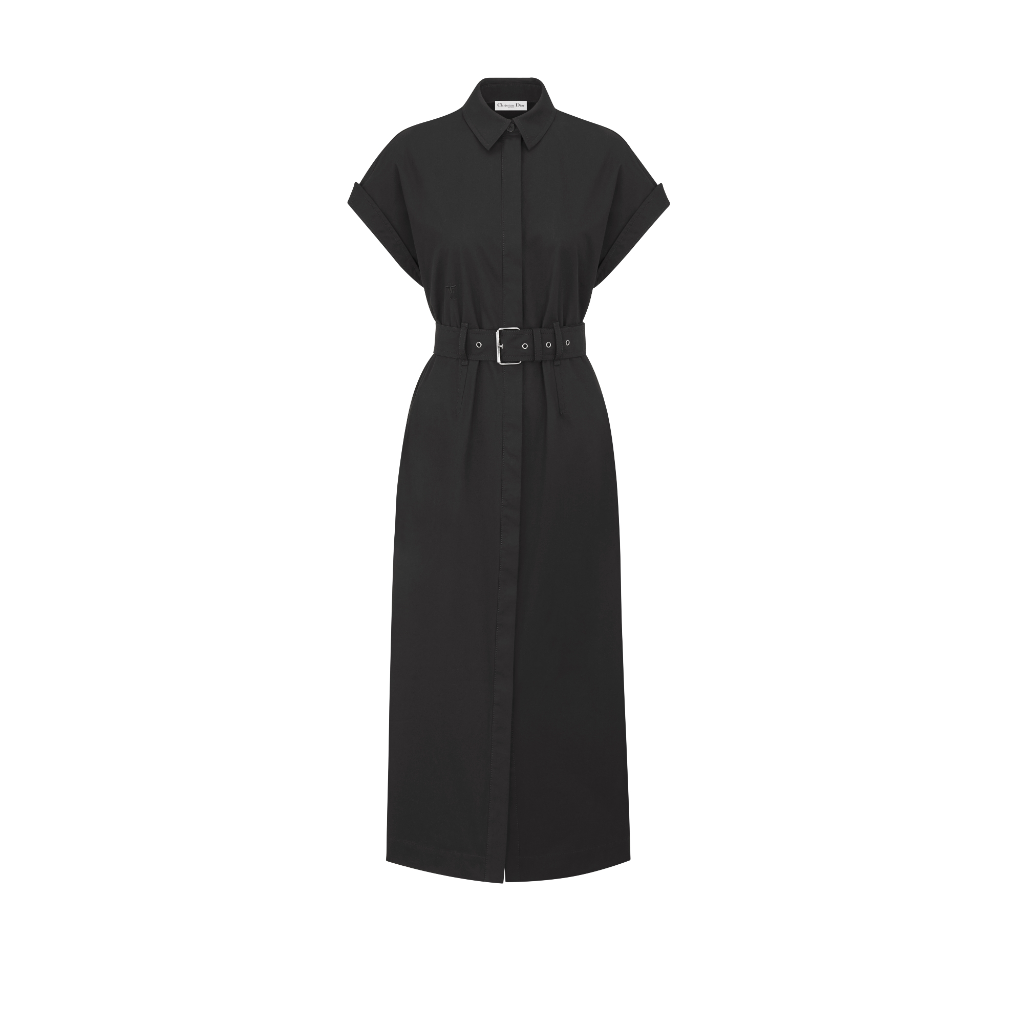 Mid-Length Shirtdress Black Cotton Gabardine | DIOR