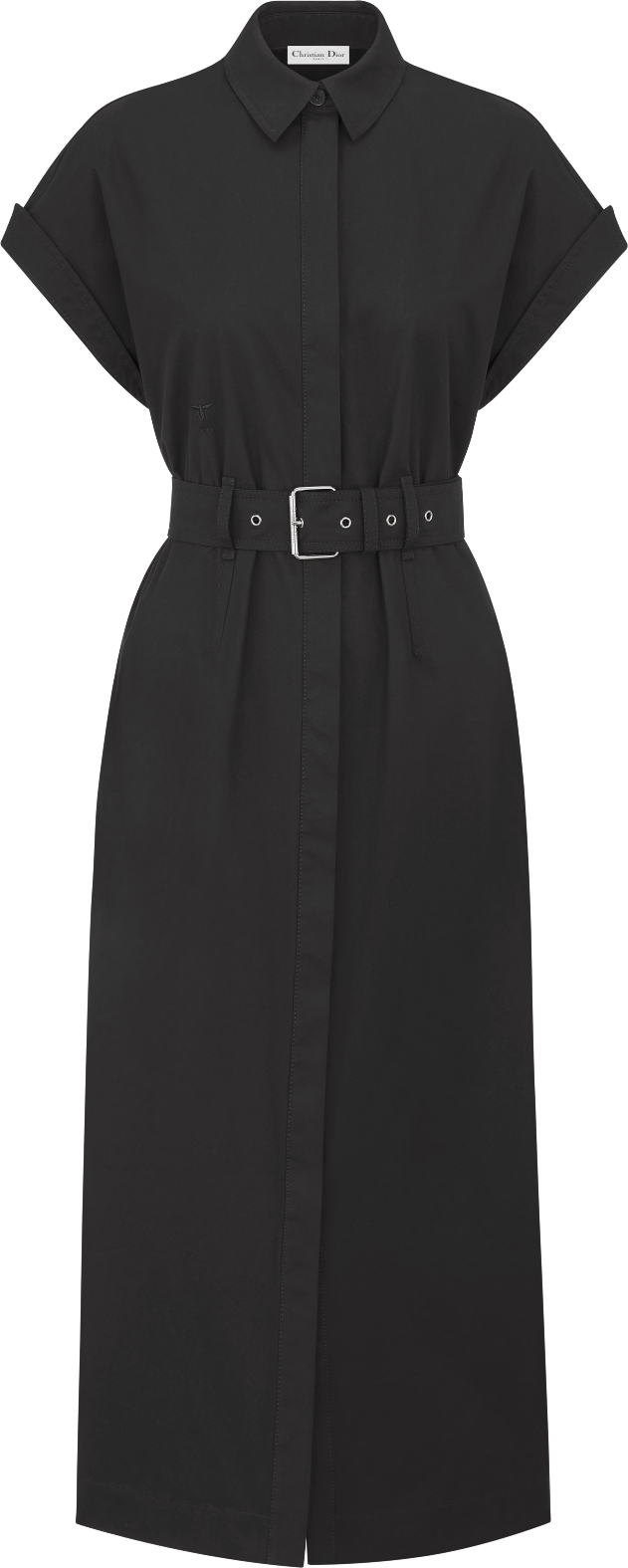 Mid-Length Shirtdress Black Cotton Gabardine | DIOR