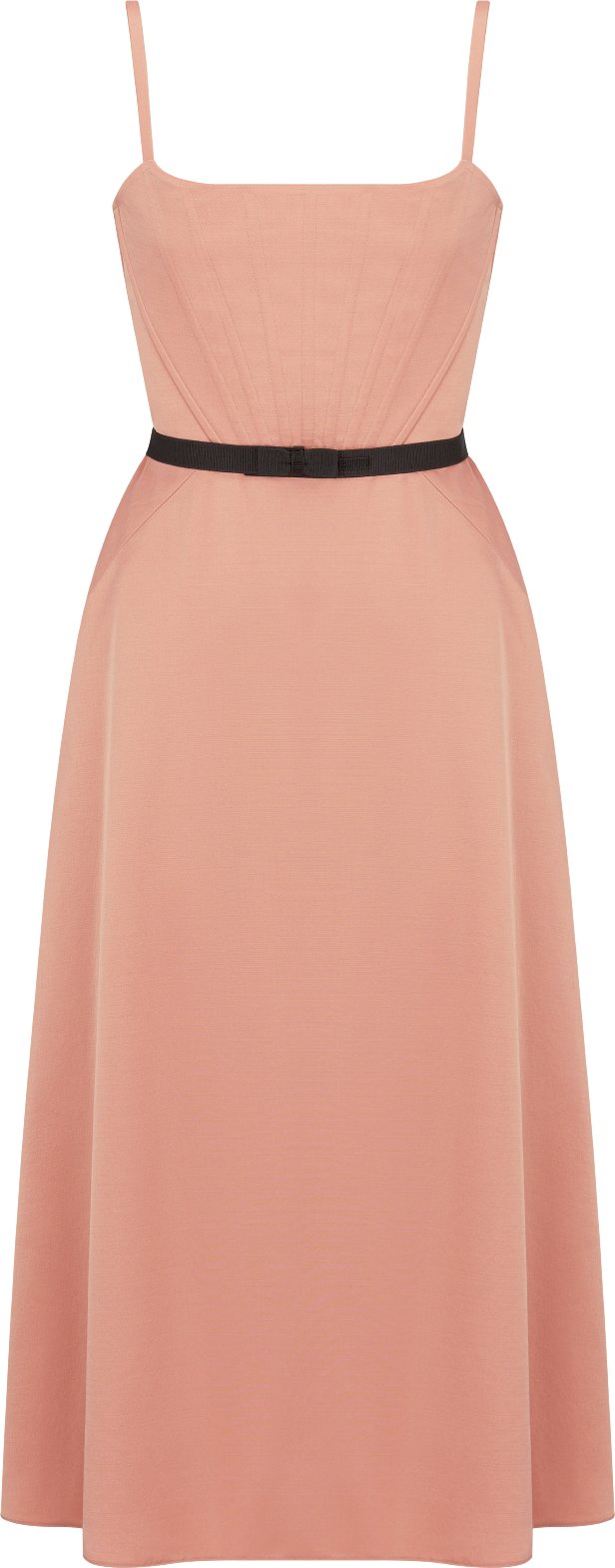 Flared Mid Length Dress Pink Wool and Silk Radzimir DIOR