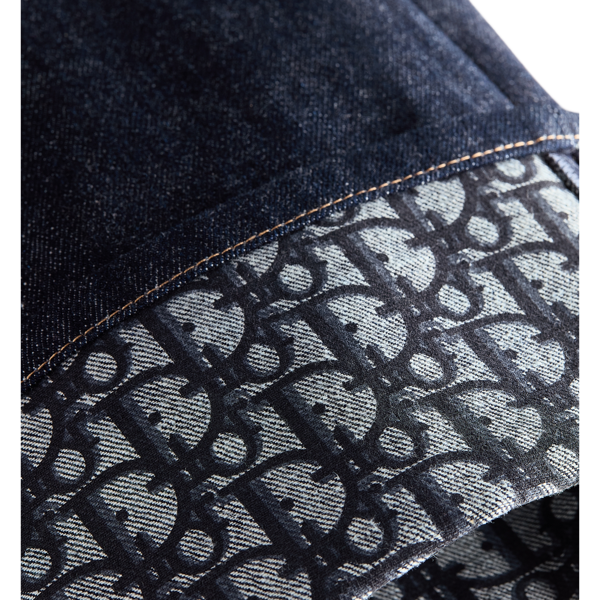 Boyfriend Jeans Blue Cotton Denim with Dior Oblique Interior E10