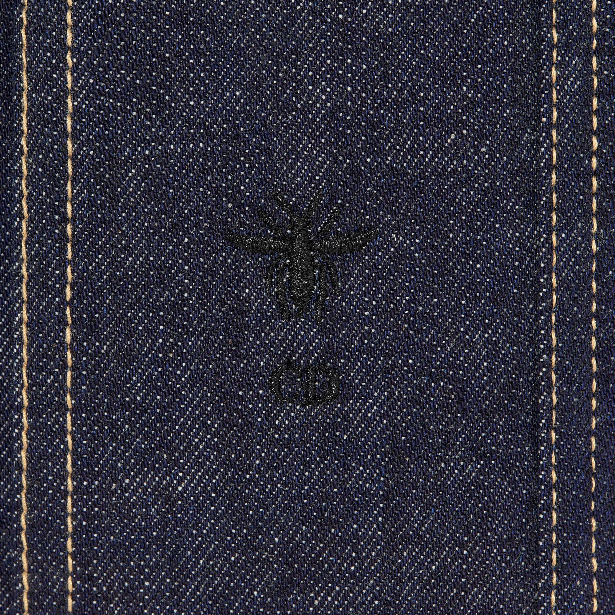 Oversized Hooded Jacket Blue Cotton Denim with Dior Oblique Interior E09