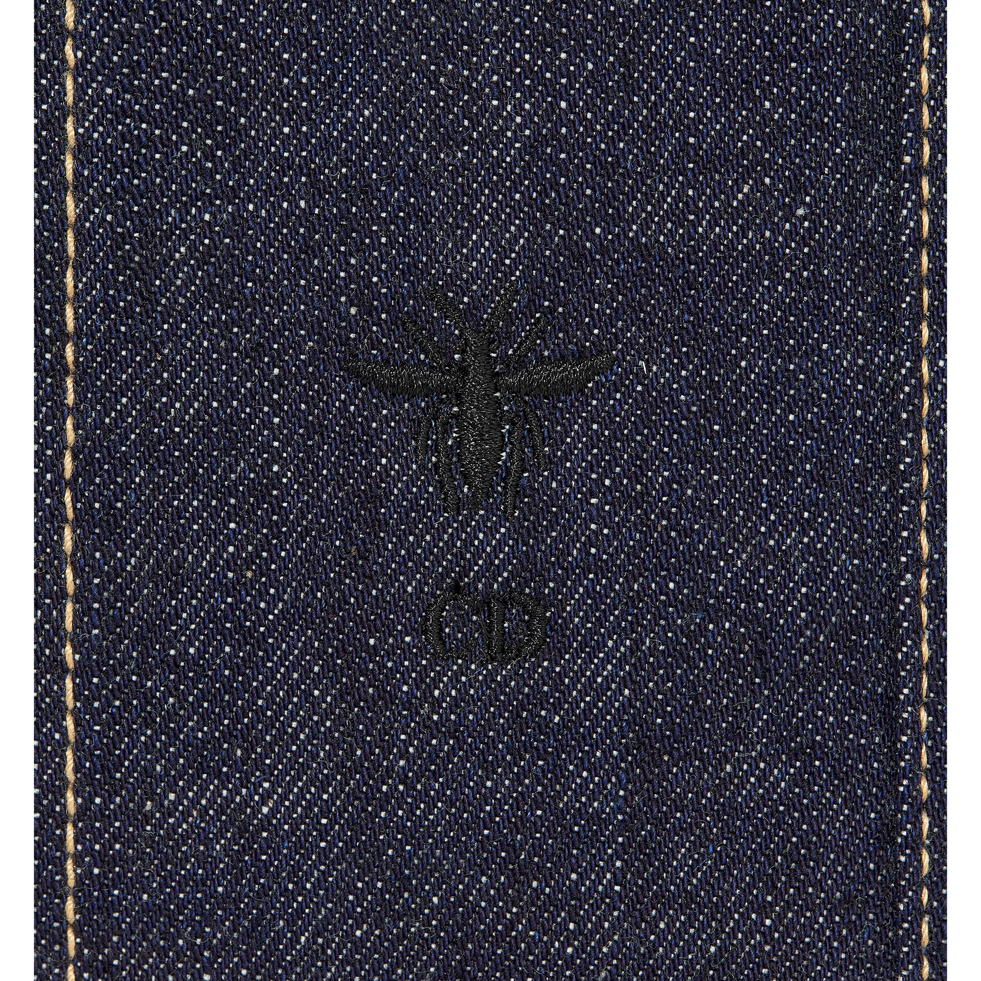 Oversized Hooded Jacket Blue Cotton Denim with Dior Oblique Interior E09