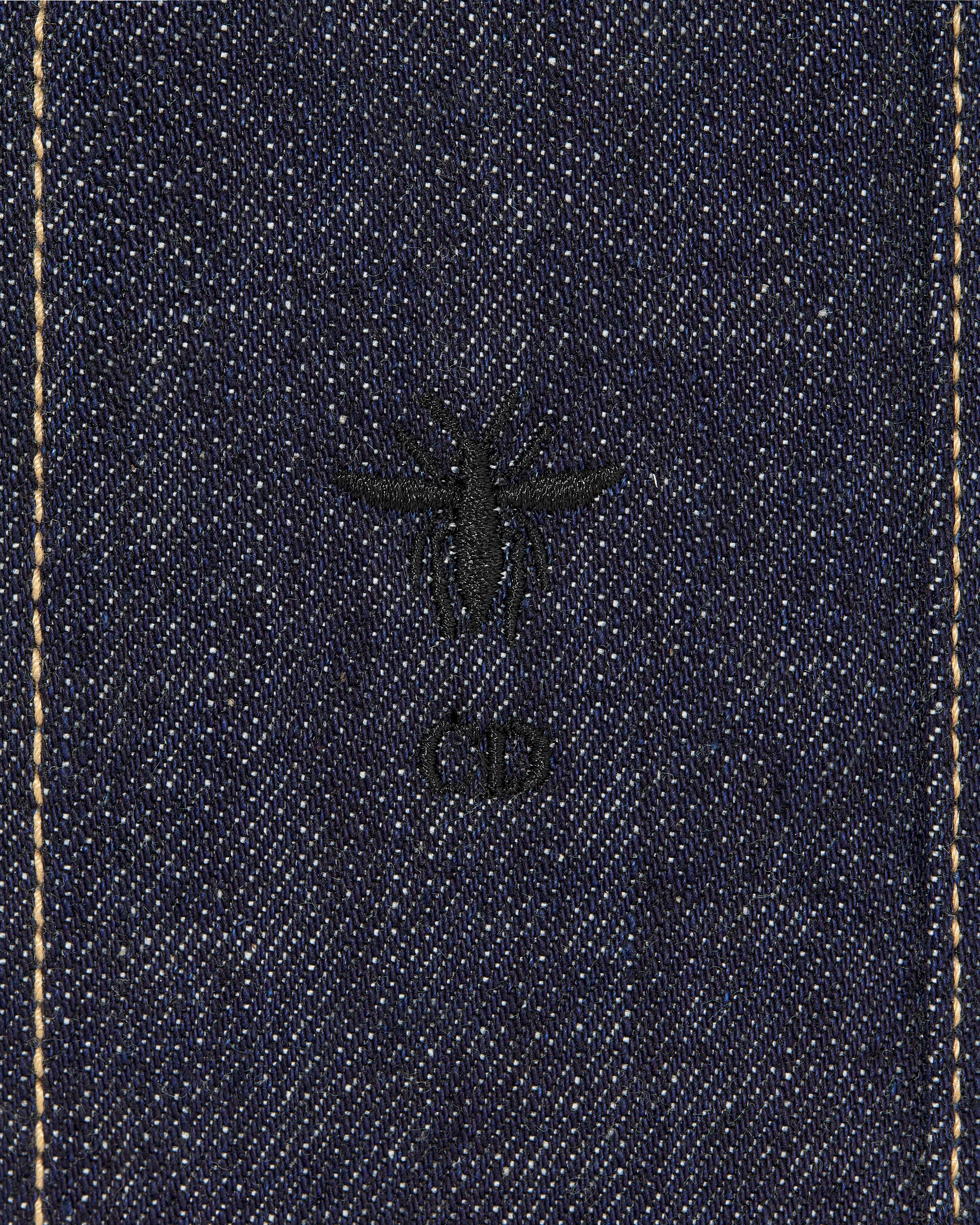 寬身連帽外套 藍色全棉牛仔布配以 Dior Oblique 內襯 E09