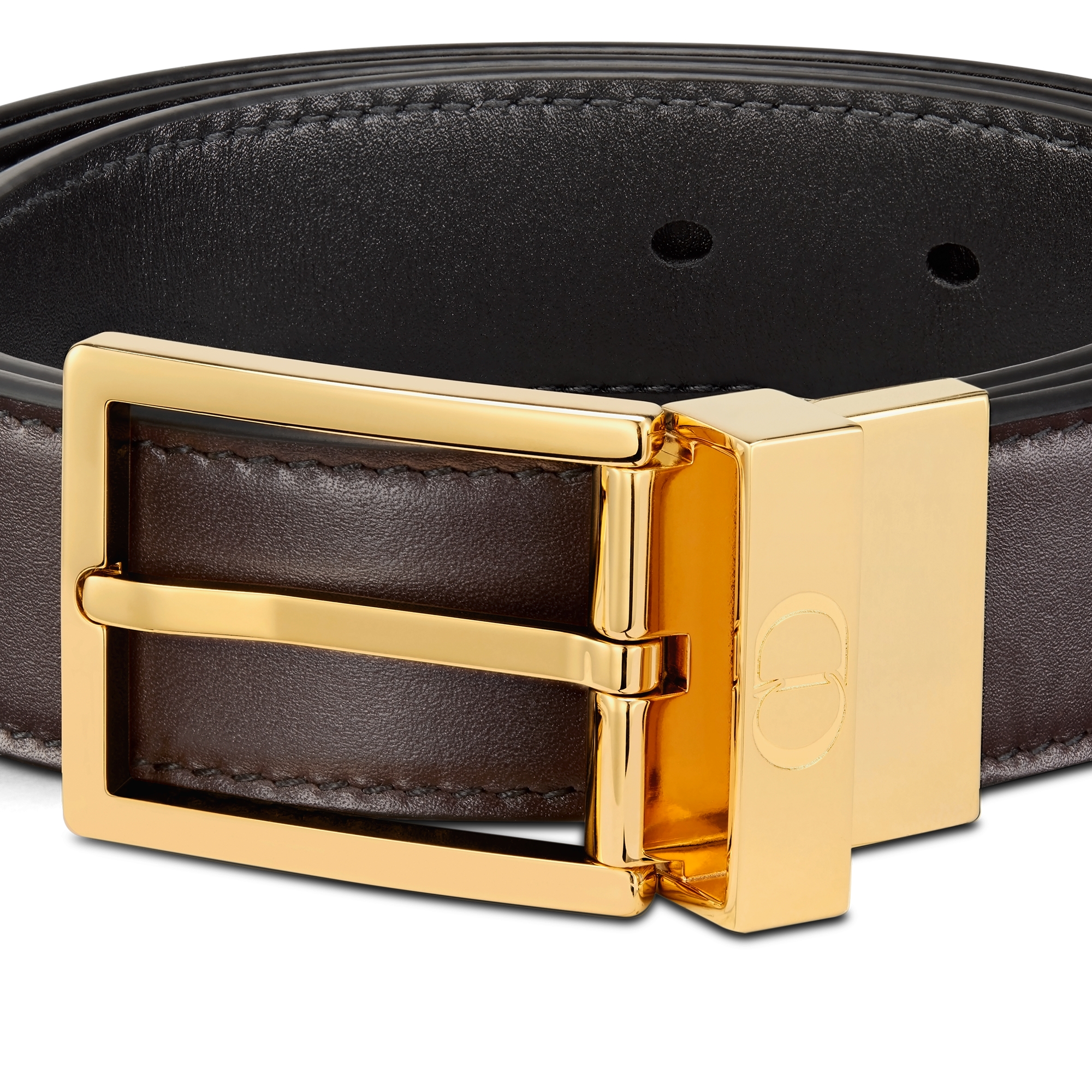 Reversible Belt Black and Brown Smooth Calfskin, 30 MM E09