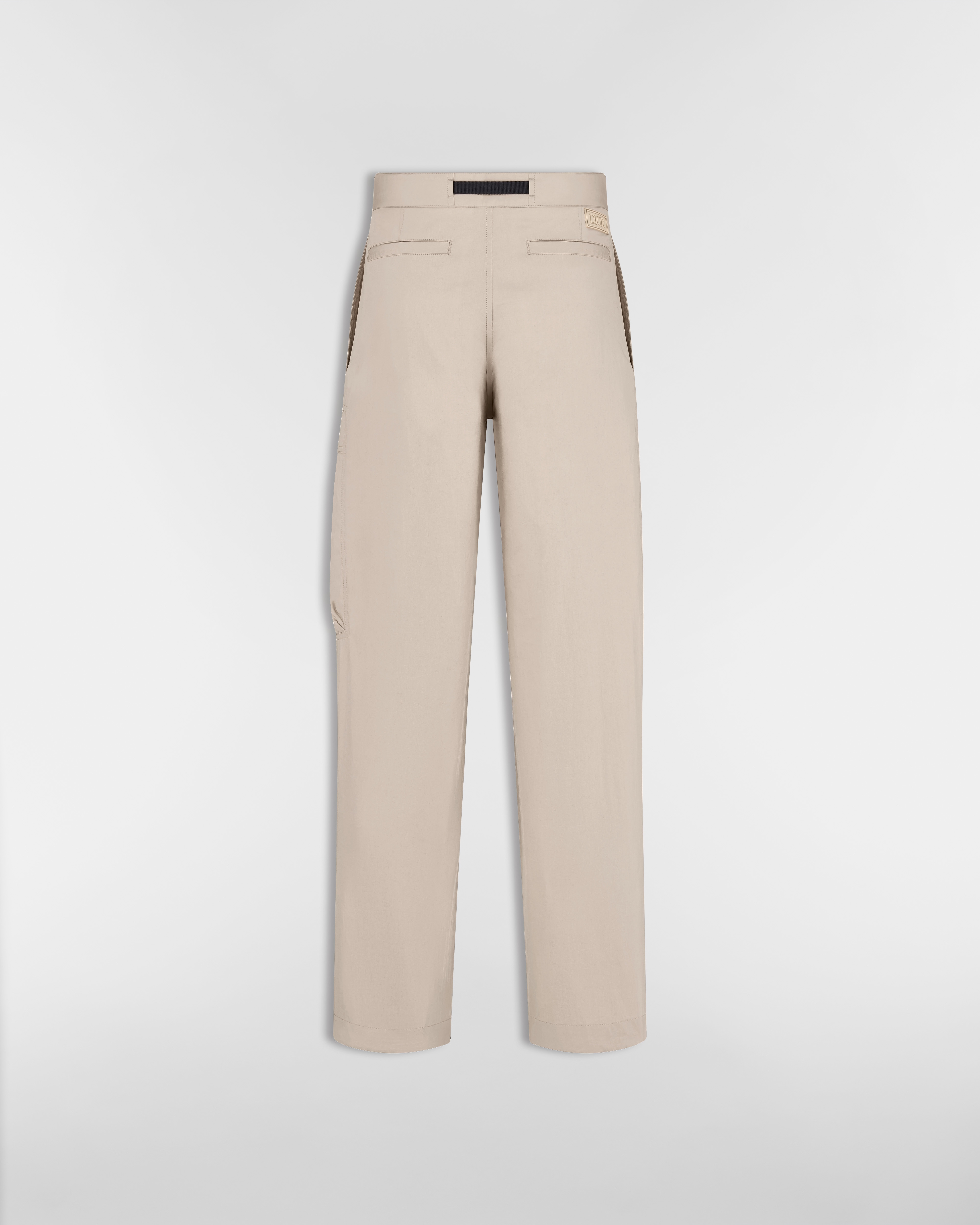 Cargo Pants with Saddle Pocket Beige Blended Cotton E08