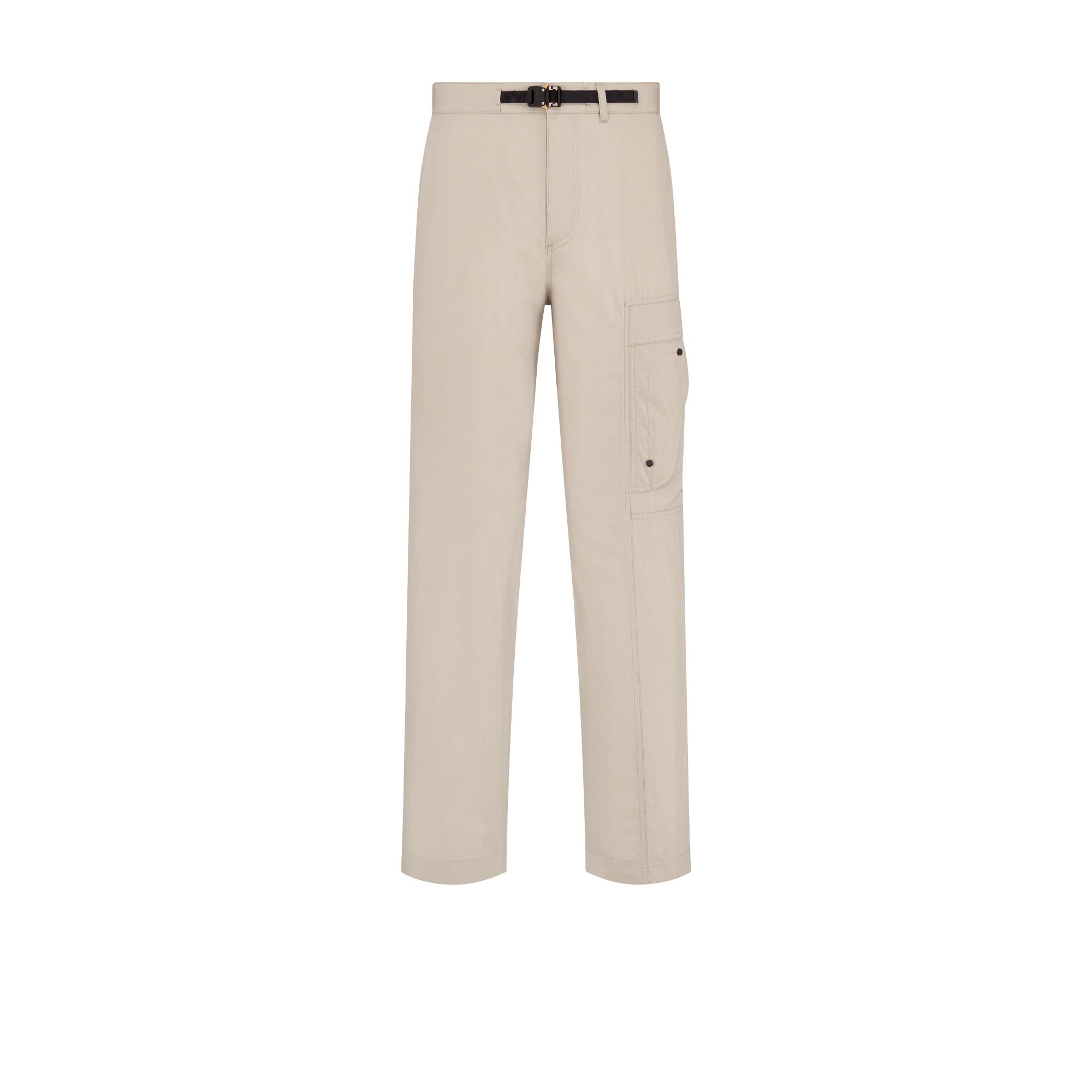 Cargo Pants with Saddle Pocket Beige Blended Cotton E01