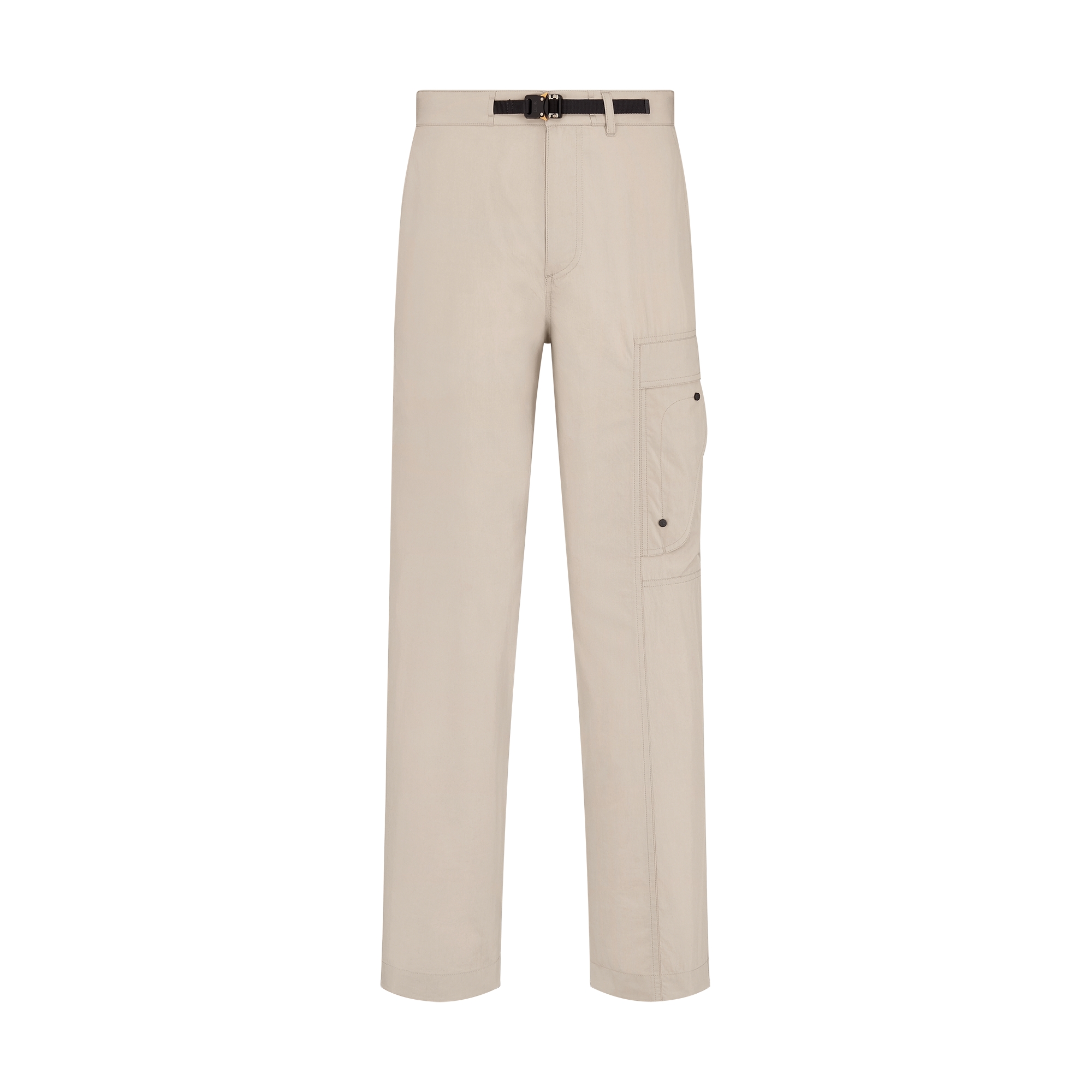 Cargo Pants with Saddle Pocket Beige Blended Cotton E01