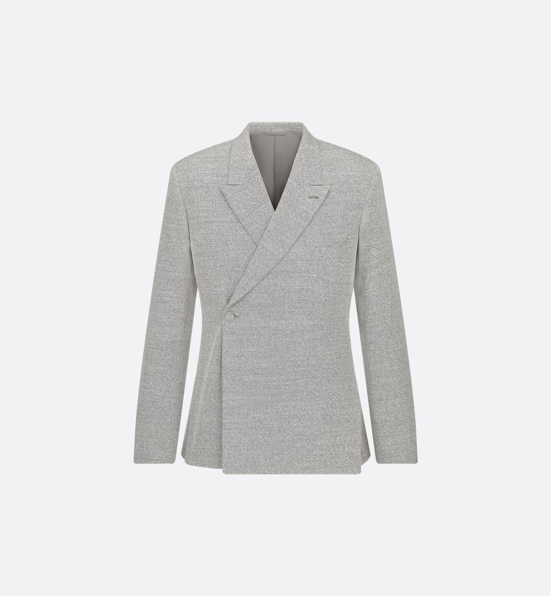 Jacket with Oblique Closure Gray Virgin Wool Twill | DIOR Jacket with Oblique Closure Gray Virgin Wool Twill | DIOR