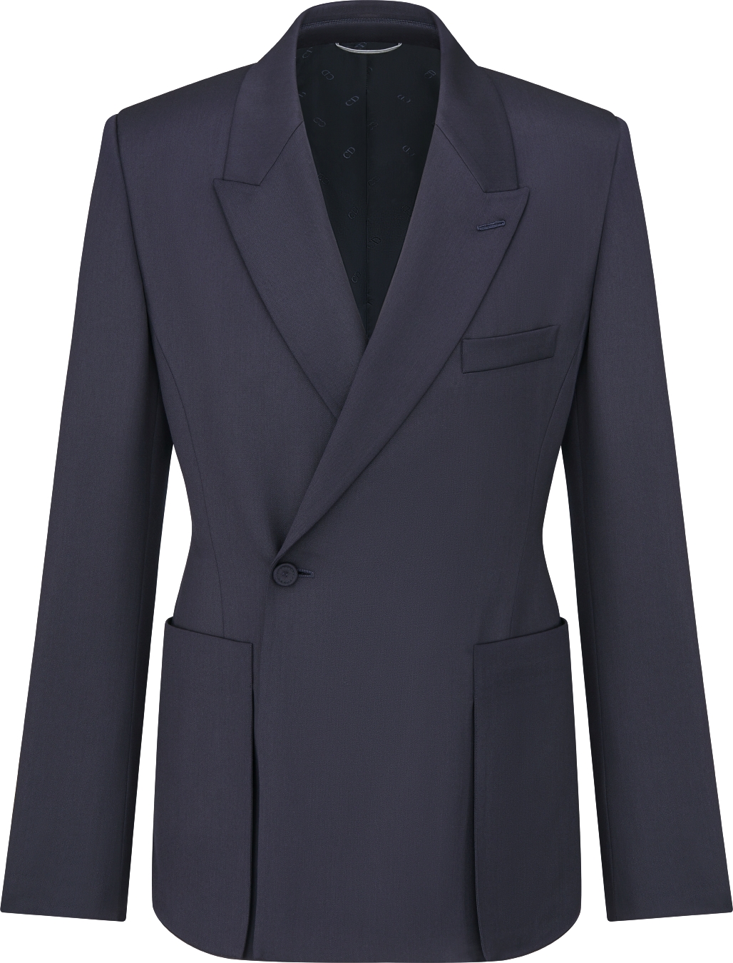 Bar Jacket with Oblique Closure Navy Blue Virgin Wool Twill | DIOR