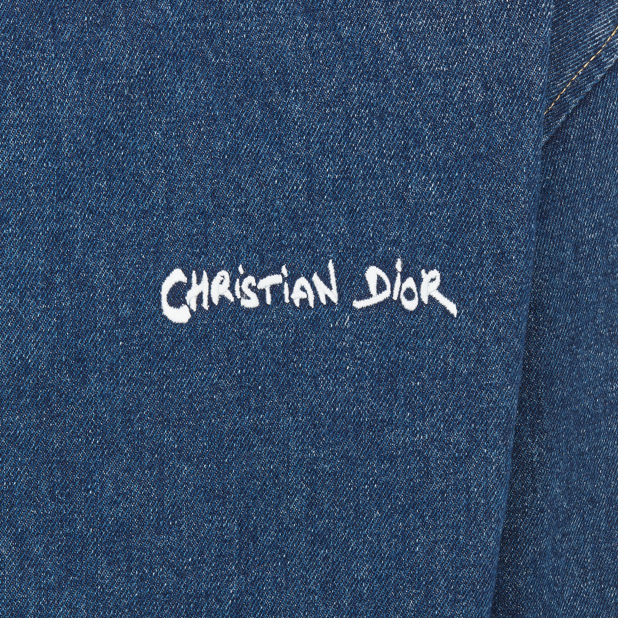 Christian Dior Tag Hooded Jacket Blue Cotton Denim DIOR