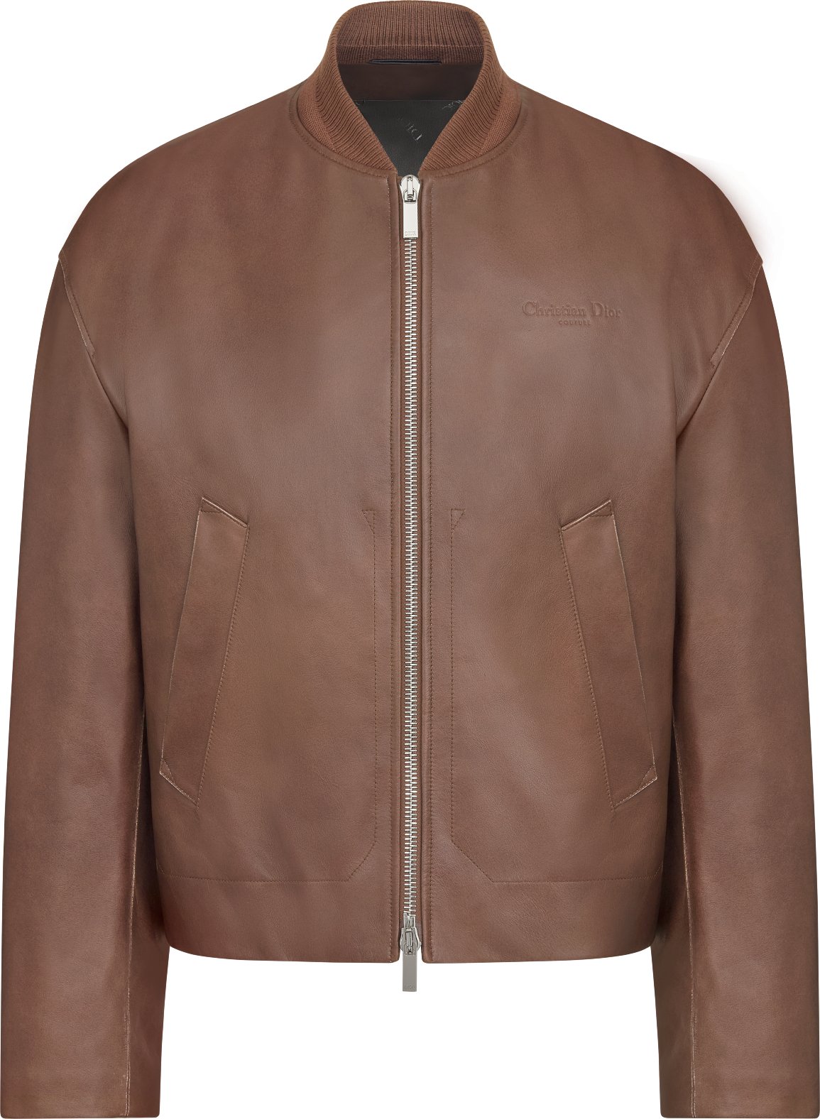 Christian Dior Couture Bomber Jacket Brown Calfskin DIOR