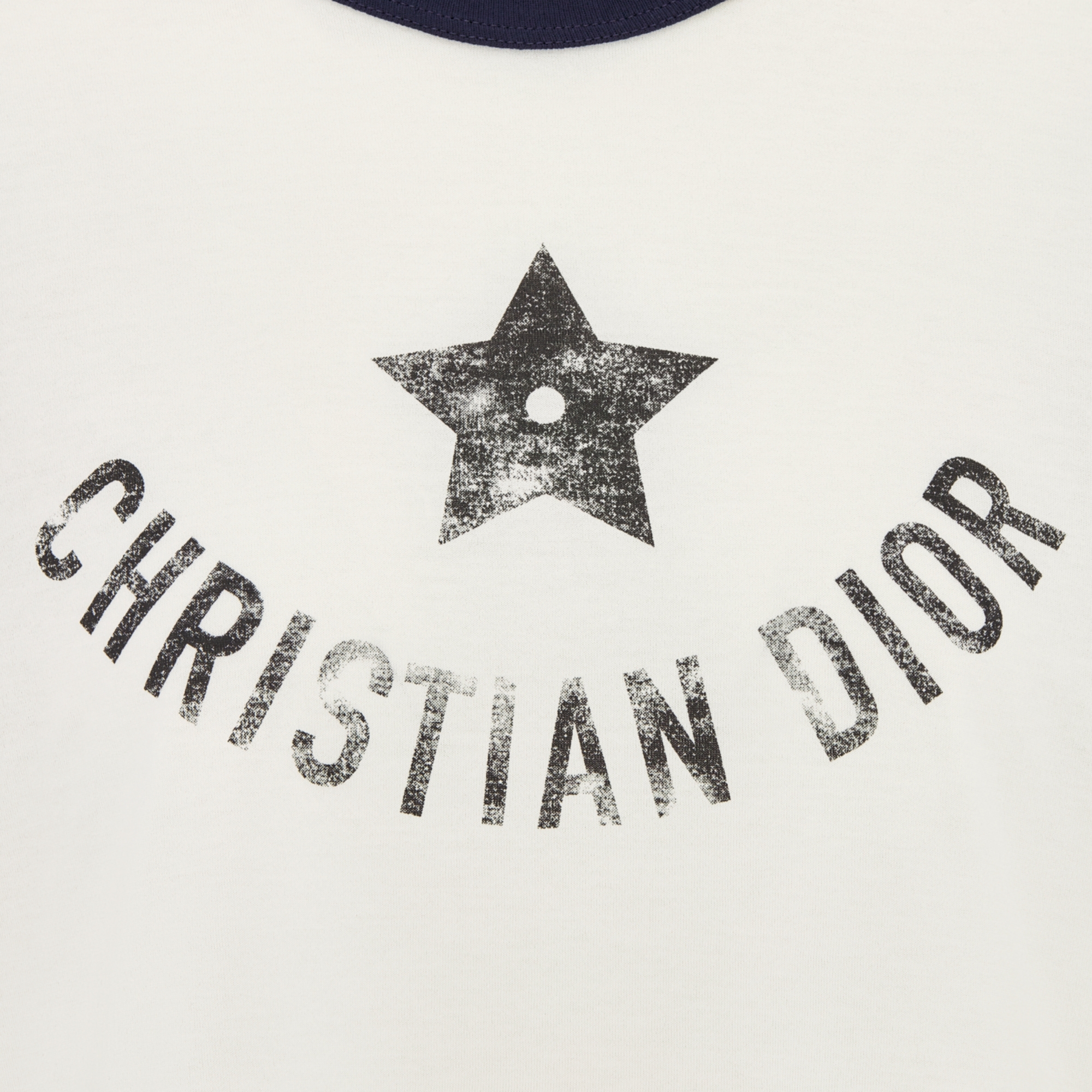 Dioriviera T-Shirt Ecru and Navy Blue Cotton Jersey | DIOR