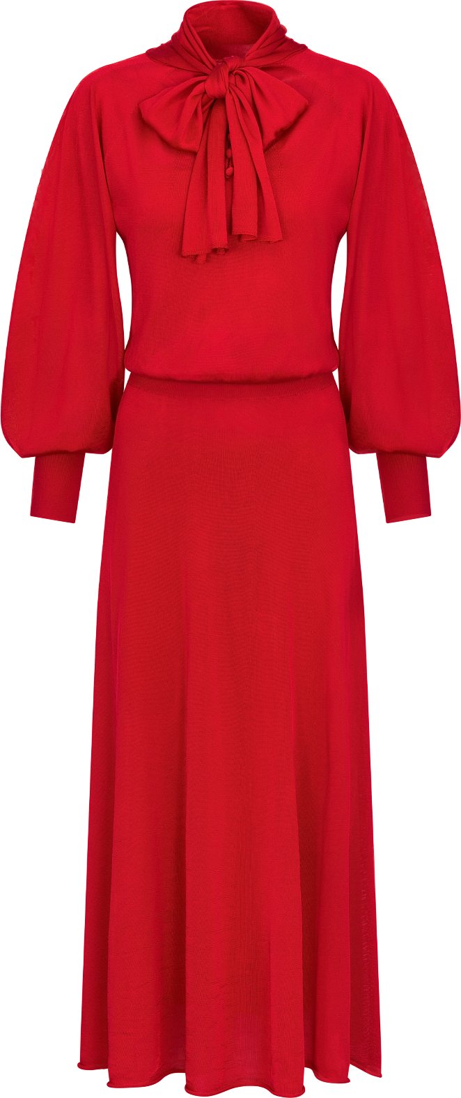 Mid Length Dress Red Silk Mesh DIOR