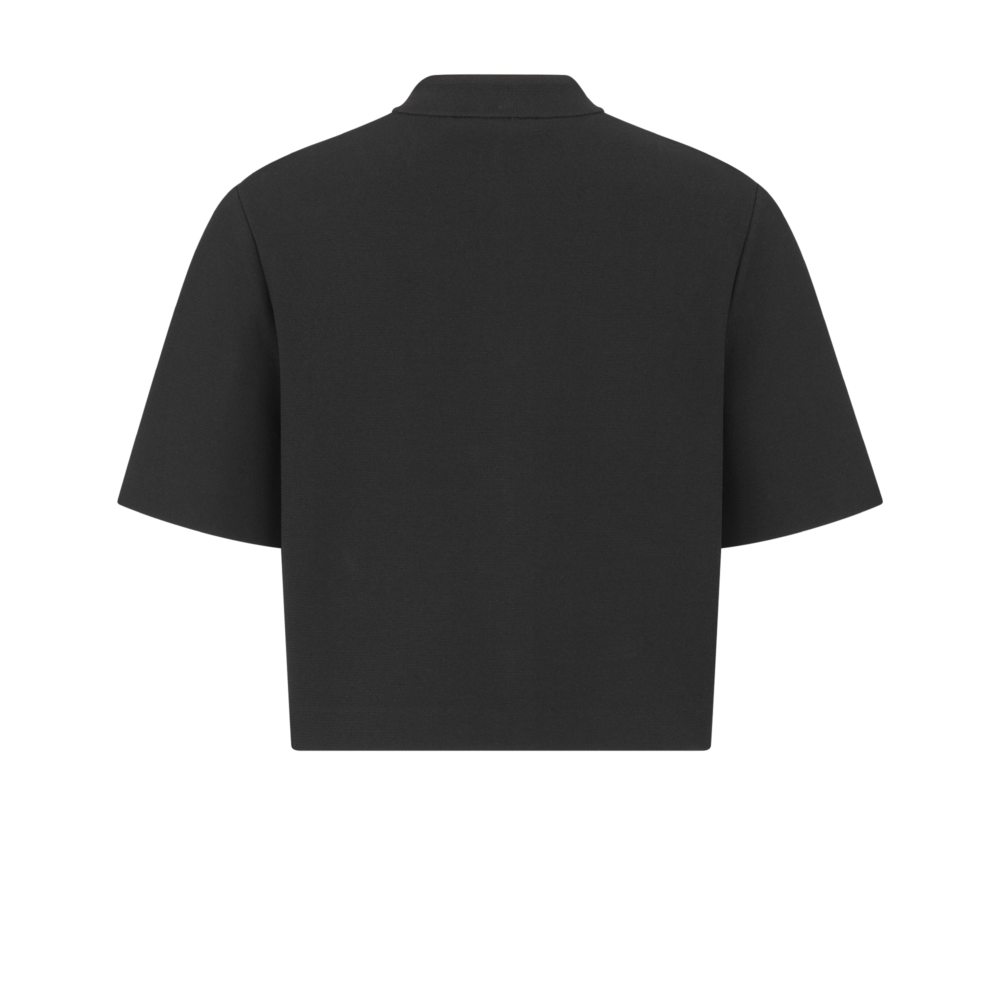 オフィサーカラー クロップド ジャケット テクニカル ニット E08