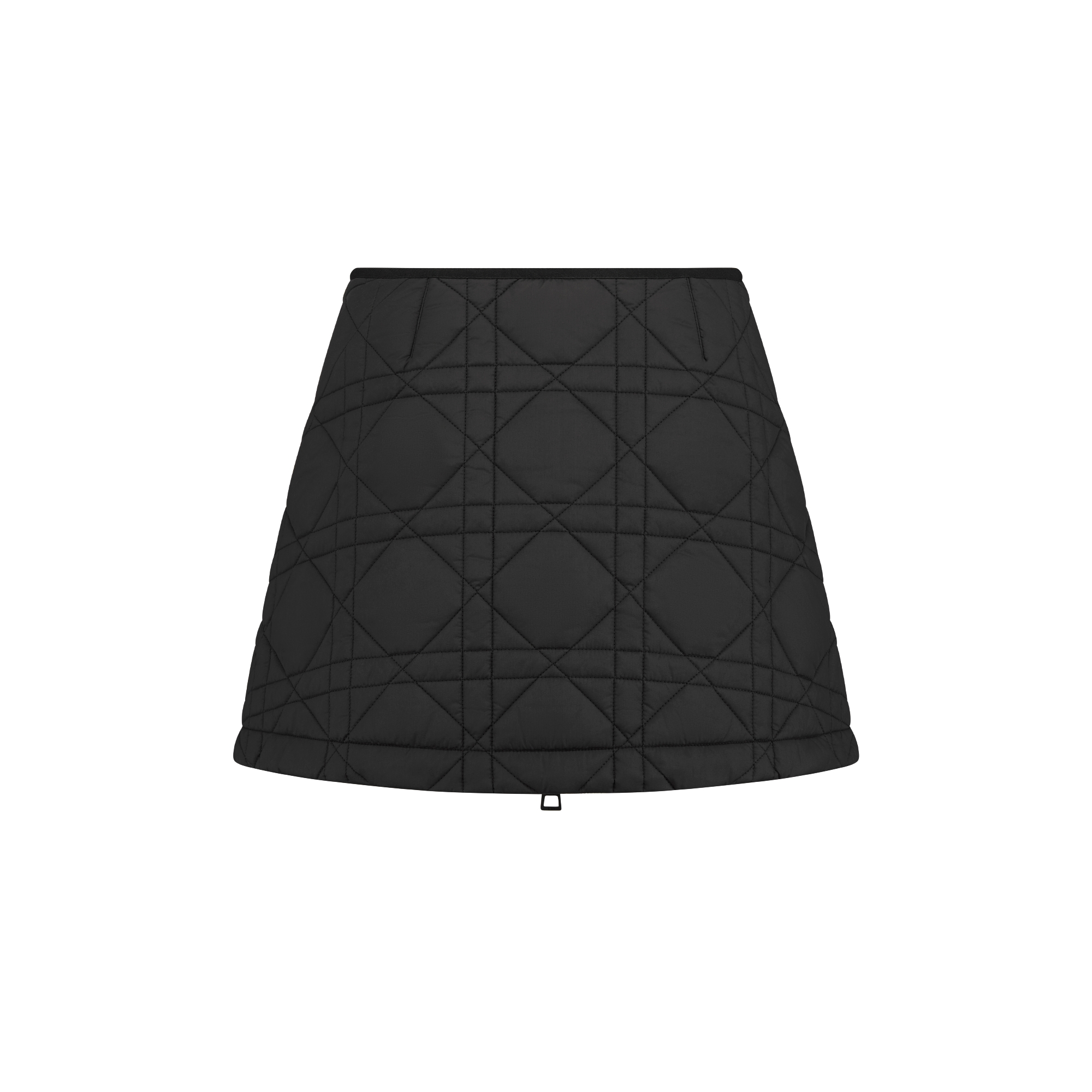 Macrocannage Miniskirt Black Quilted Technical Taffeta E08