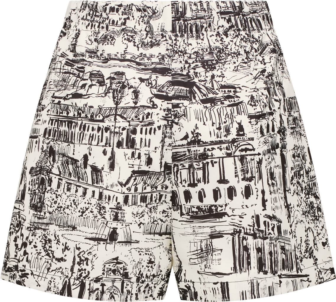DIOR 23SS オブリーク テクニカル タフタ ジャカード ショートパンツ ネイビー 34 (208476