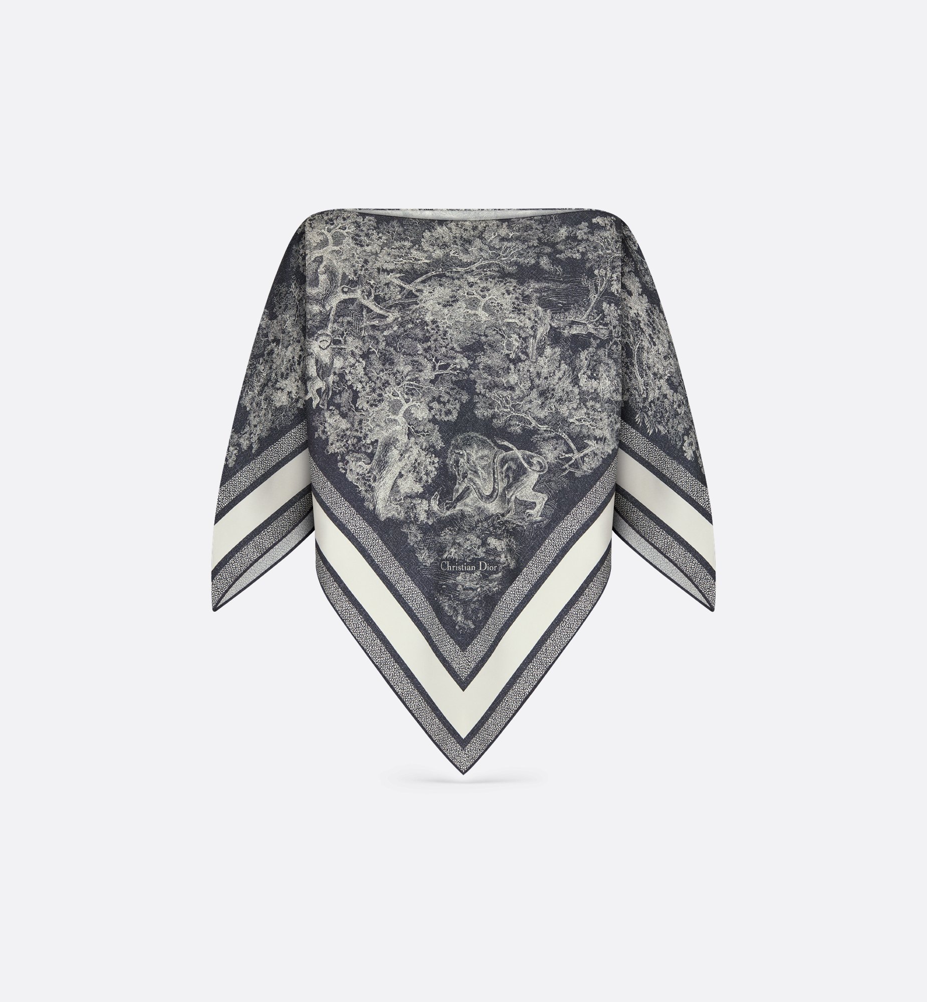 Dioriviera Toile de Jouy Sauvage Dior Silk Top Denim Blue Dioriviera Toile de Jouy Sauvage Dior Silk Top Denim Blue