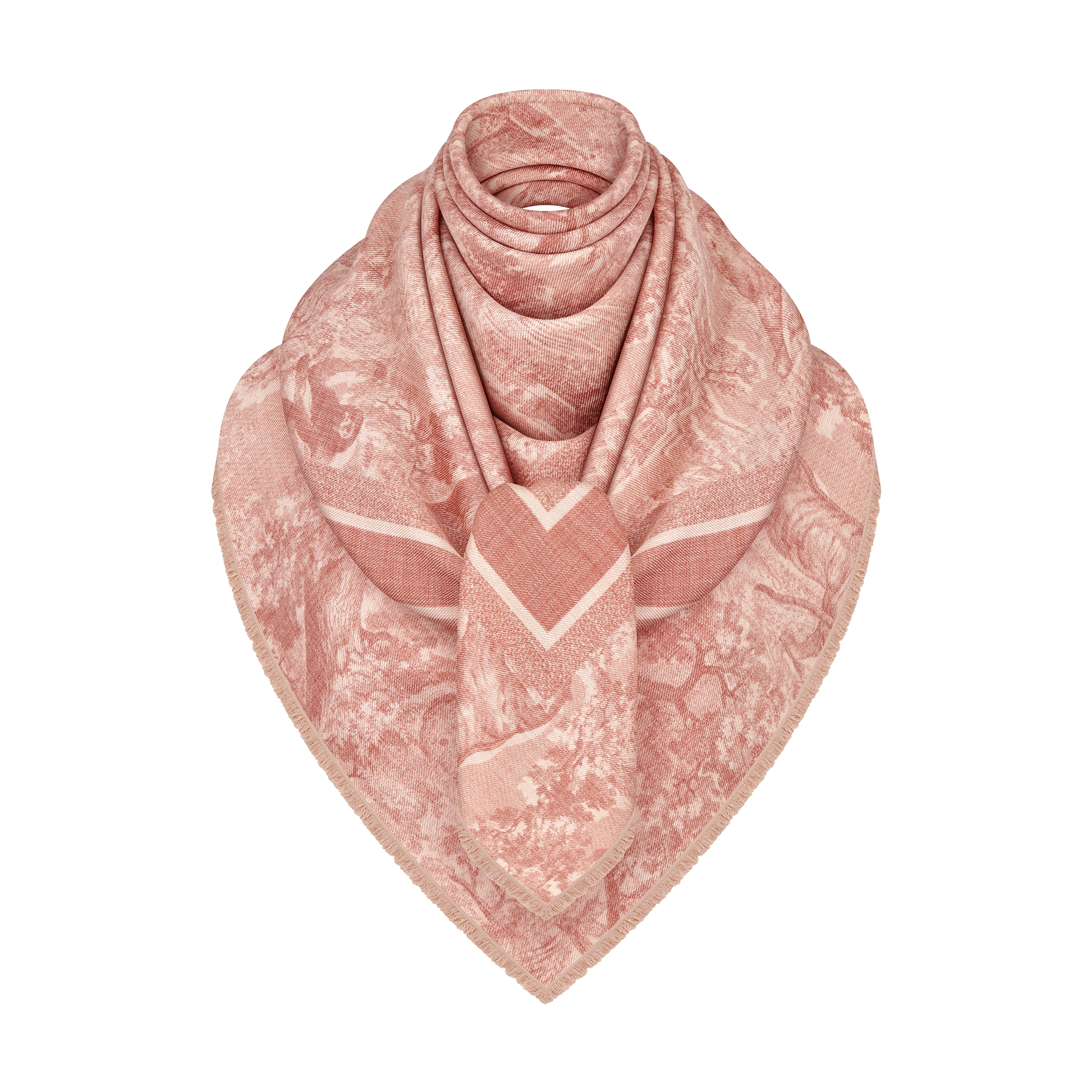 Toile de Jouy Sauvage Shawl Rose des Vents Wool and Silk E02