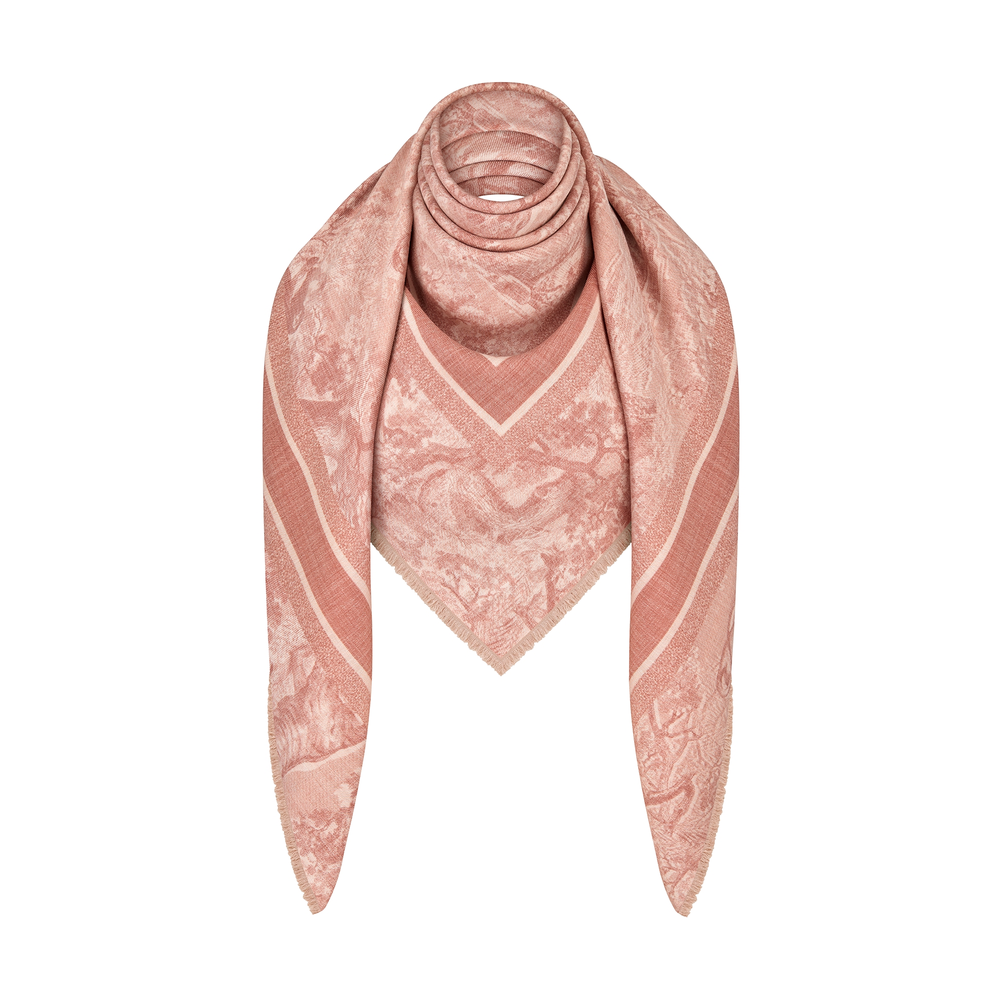 Toile de Jouy Sauvage Shawl Rose des Vents Wool and Silk E12