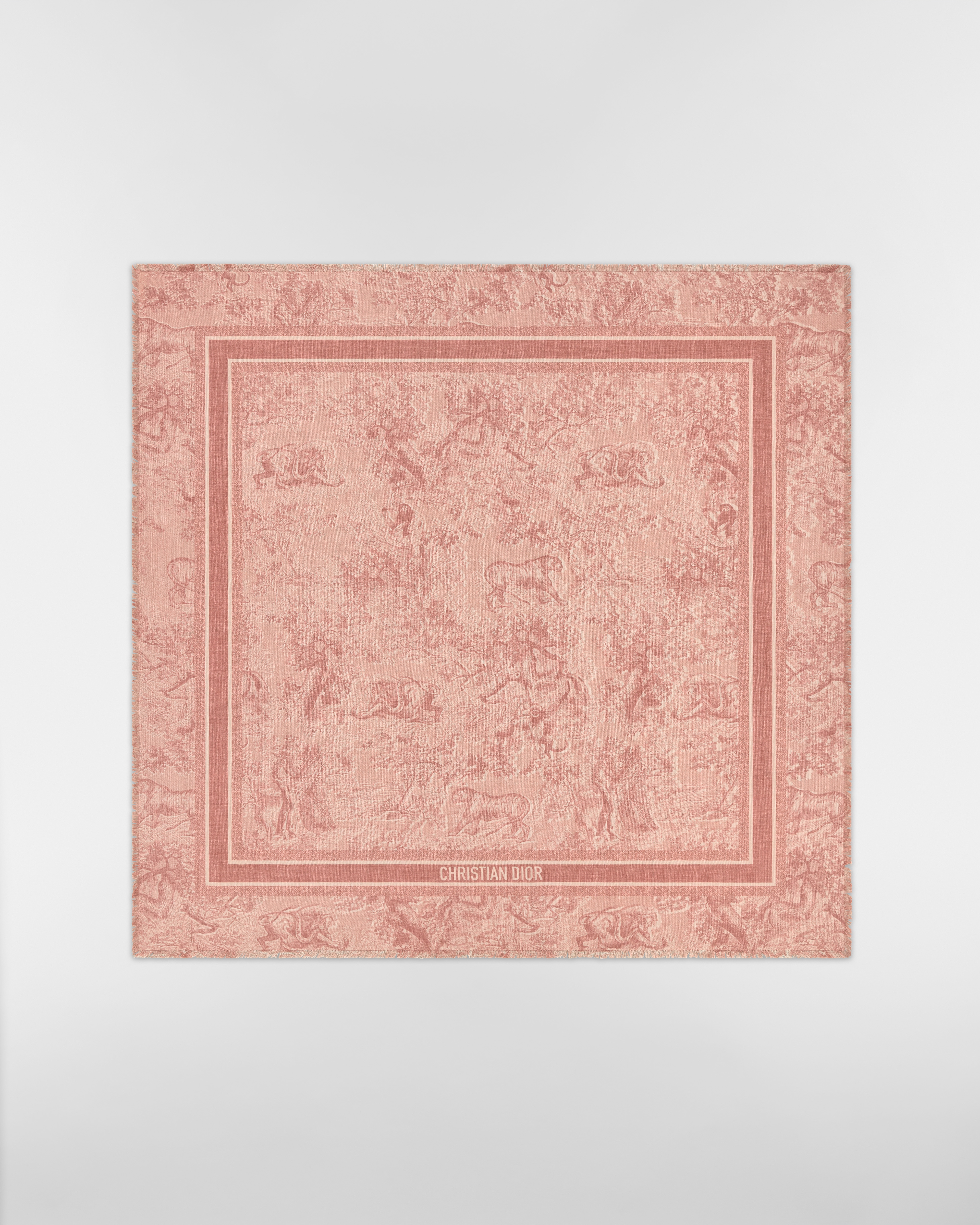 Toile de Jouy Sauvage Shawl Rose des Vents Wool and Silk E01