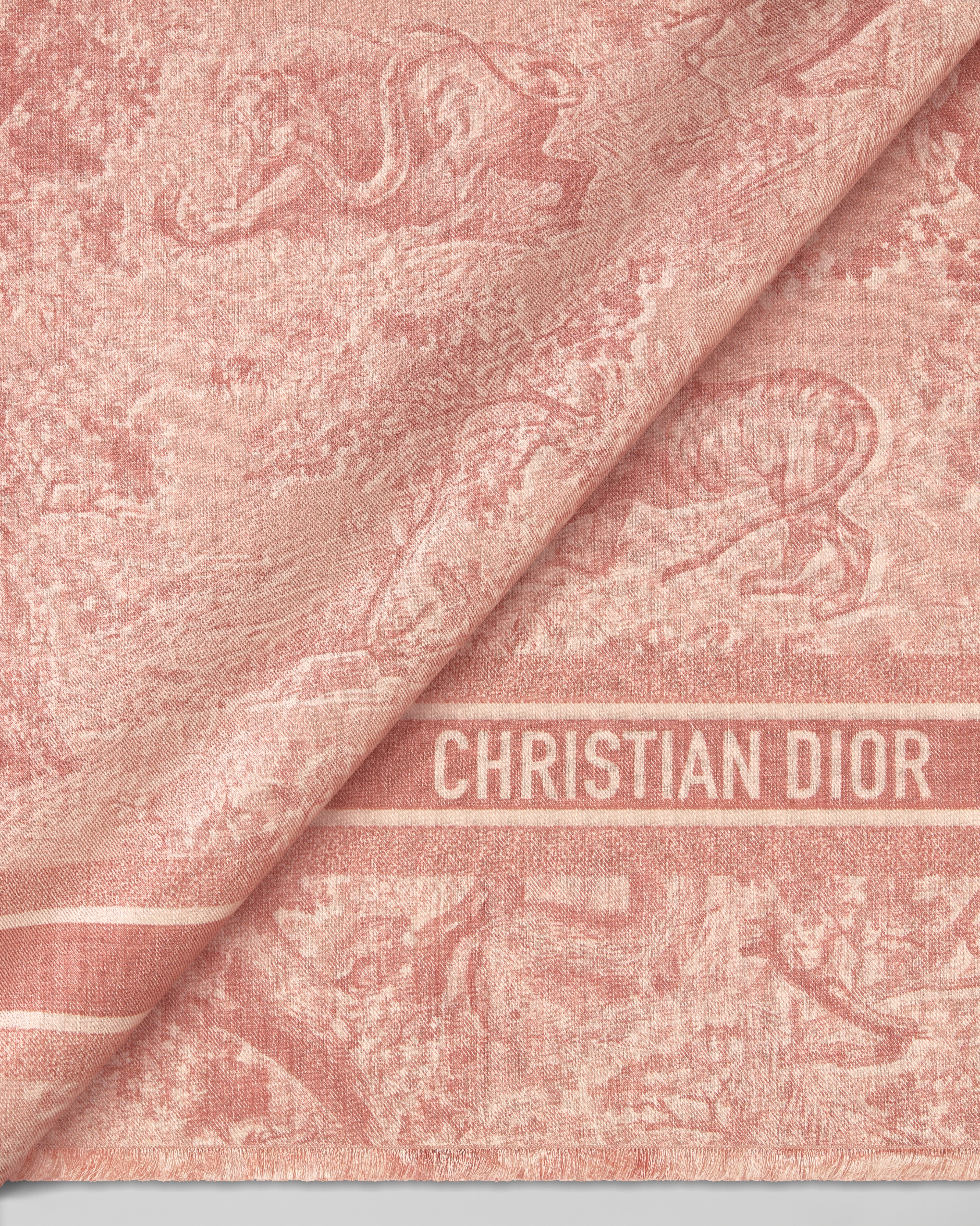 Toile de Jouy Sauvage Shawl Rose des Vents Wool and Silk E09