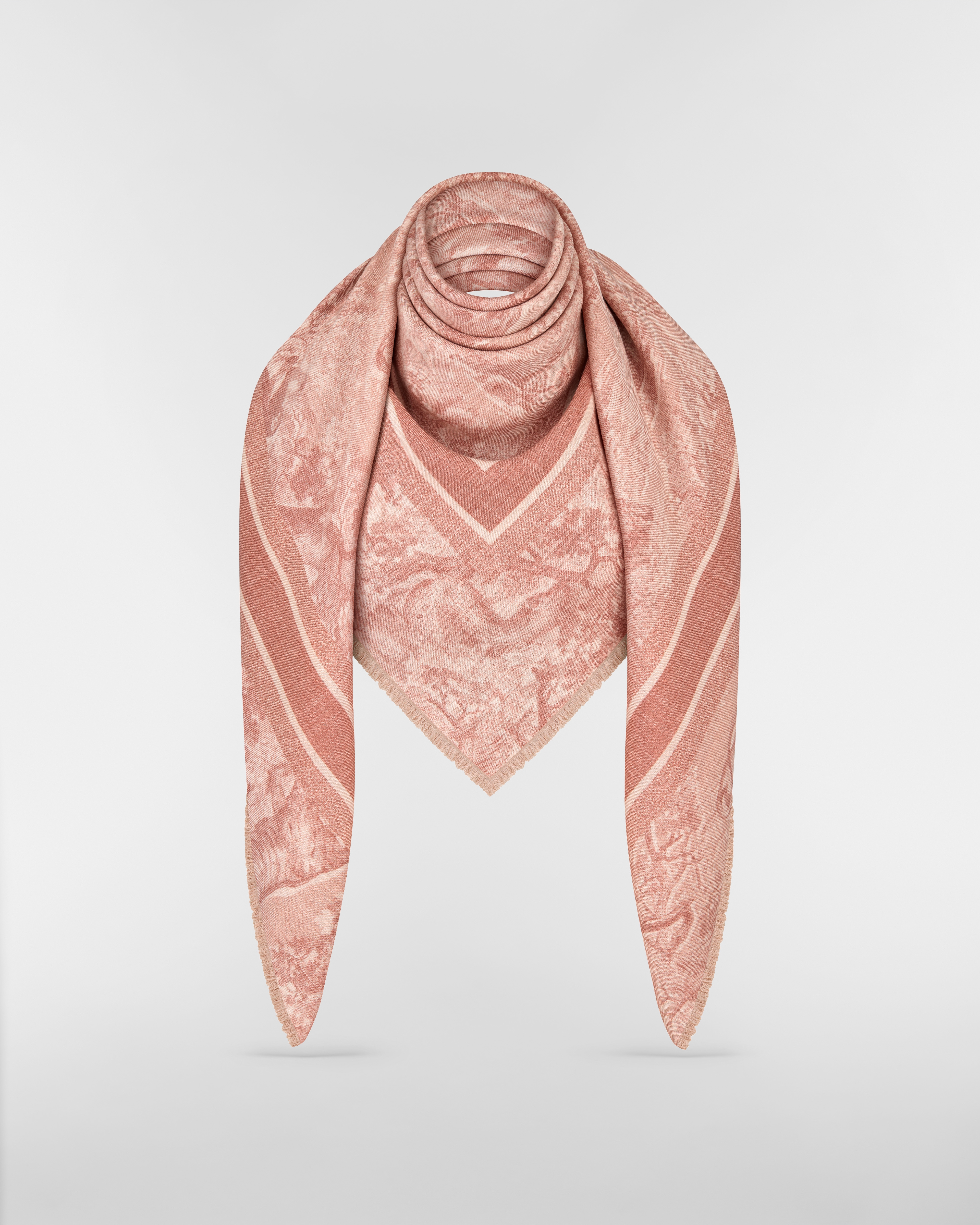 Toile de Jouy Sauvage Shawl Rose des Vents Wool and Silk E12