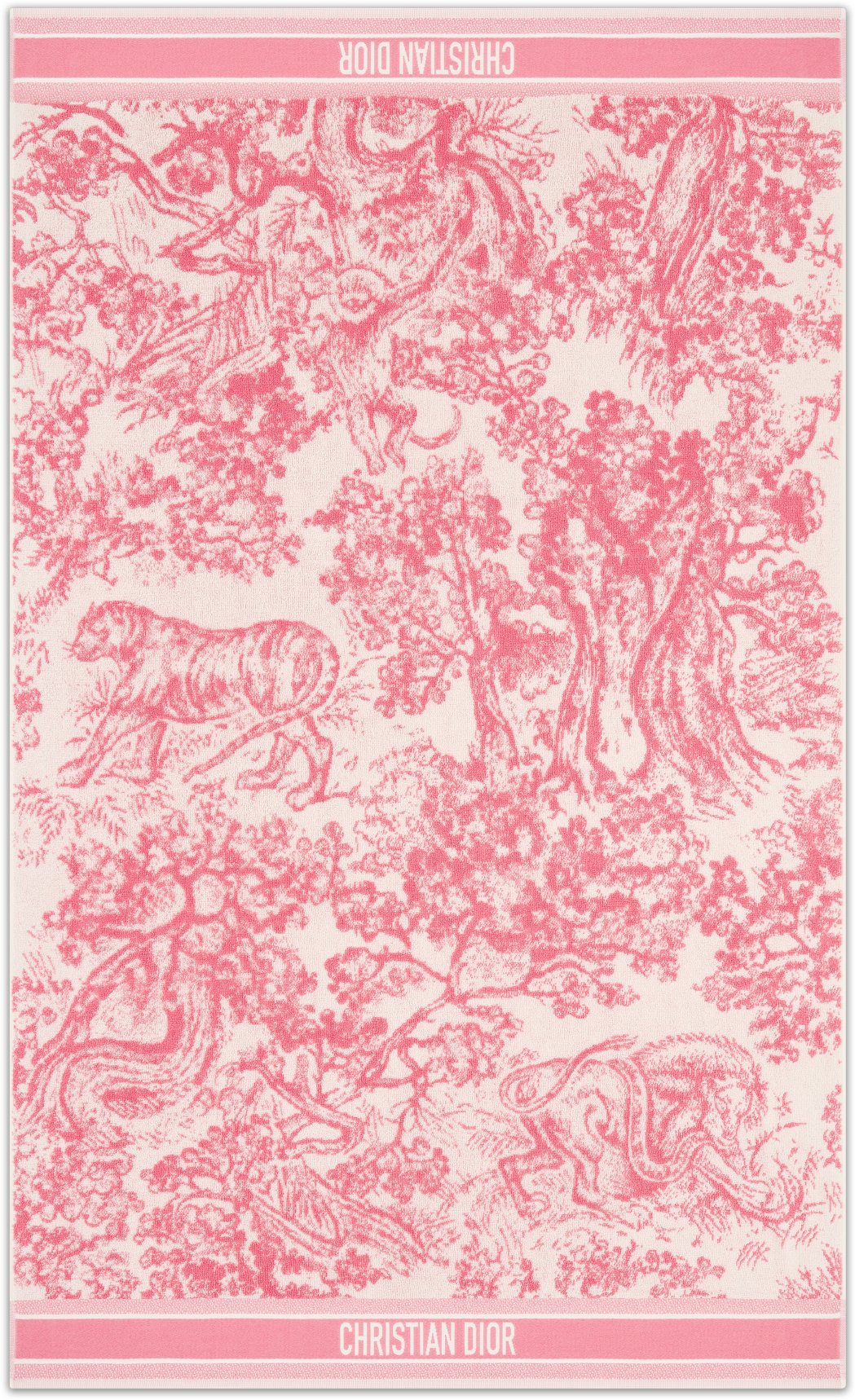 Dioriviera Toile de Jouy Sauvage Beach Towel White and Aquamarina 