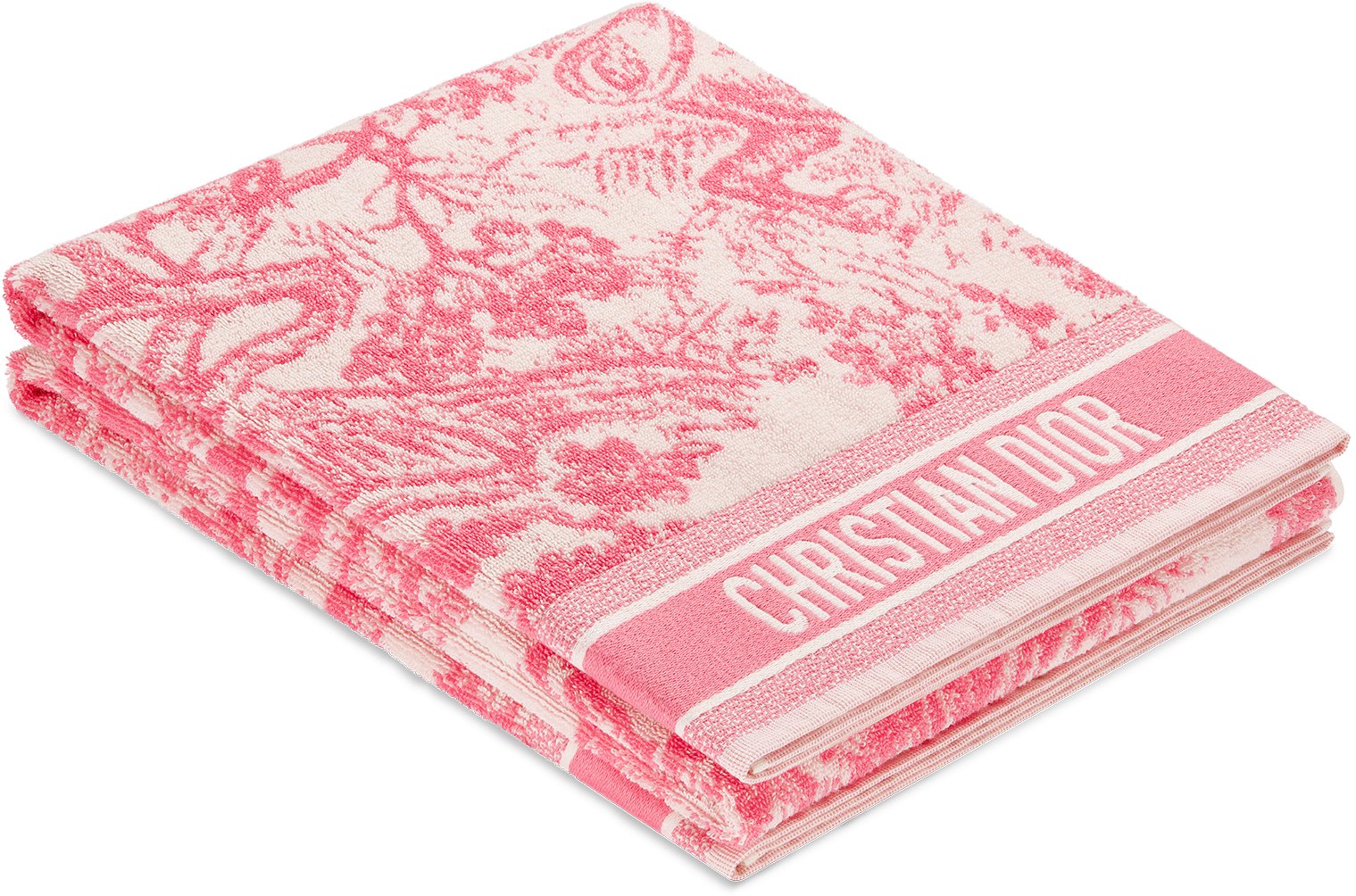 Dioriviera Toile de Jouy Sauvage Beach Towel White and Candy Pink 