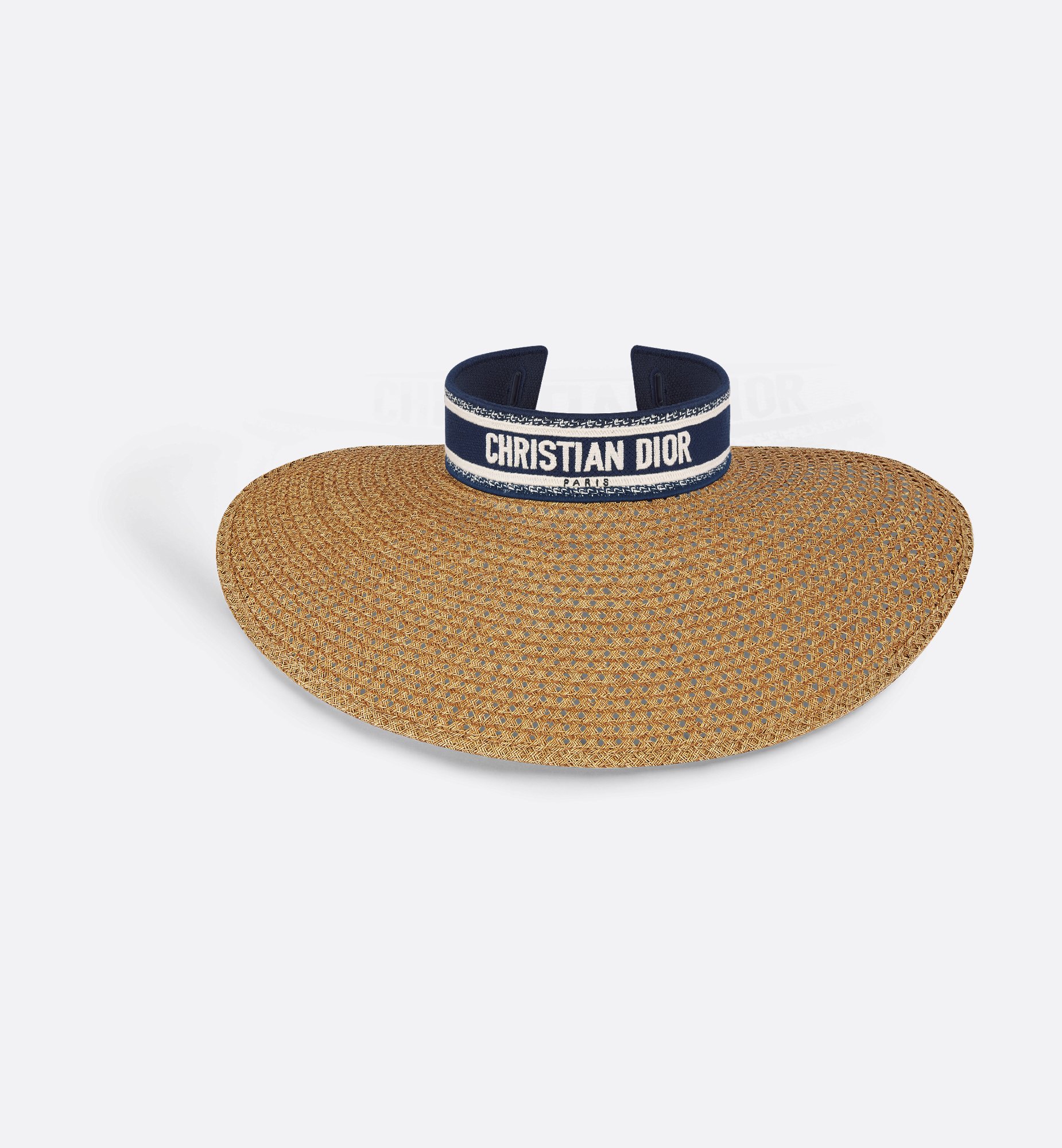 Dioriviera D-Ocean Visor with Mitzah Straw with Navy Blue Dioriviera D-Ocean Visor with Mitzah Straw with Navy Blue